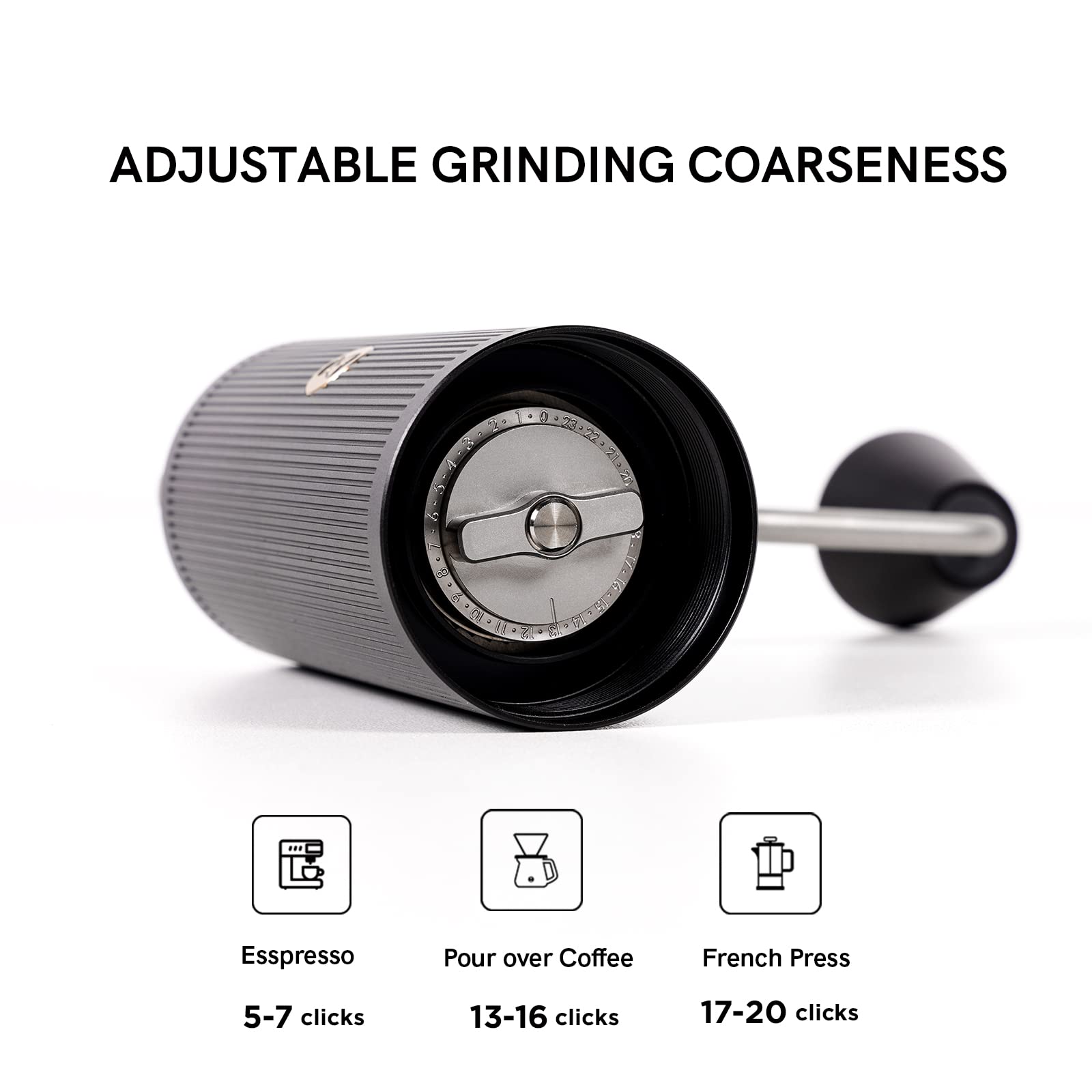 TIMEMORE Chestnut Xlite Manual Coffee Grinder - 30g Capacity Portable Hand Grinder with External Adjustment Scale for Espresso, French Press & Pour Over - Perfect for Travel, Camping & Home Use - Black