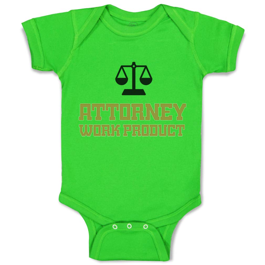 Funny Attorney Work Product Baby Bodysuit - Cute Humor Cotton Onesie for Boys & Girls - Green Apple Design Newborn Outfit | Perfect for Playdates & Photo Shoots