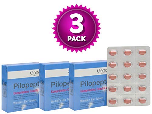 3 Pack Genové Pilopeptan Hair Regrowth Treatment for Women - 90 Tablets (30 x 3) - Stops Hair Loss & Strengthens Nails - Effective Hair Growth Supplement for Thinning Hair - Perfect for Daily Use at Home or Work
