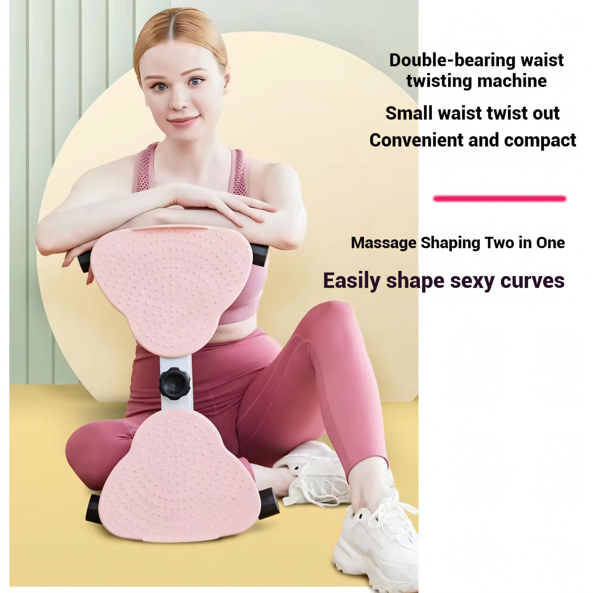 Waist Twister Board - Silent Ab Workout Machine with Resistance Bands for Core Training, Belly Fat Burning & Foot Massage | Home Gym Equipment for Weight Loss & Toning