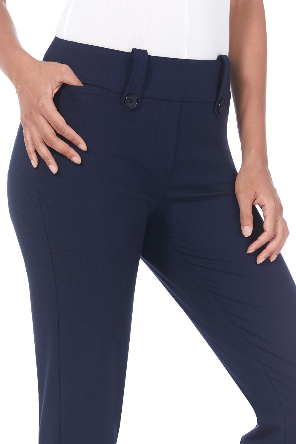 Rekucci Women's Stretch Bootcut Pants with Tummy Control - Smart Desk to Dinner Comfort for Work & Casual Wear