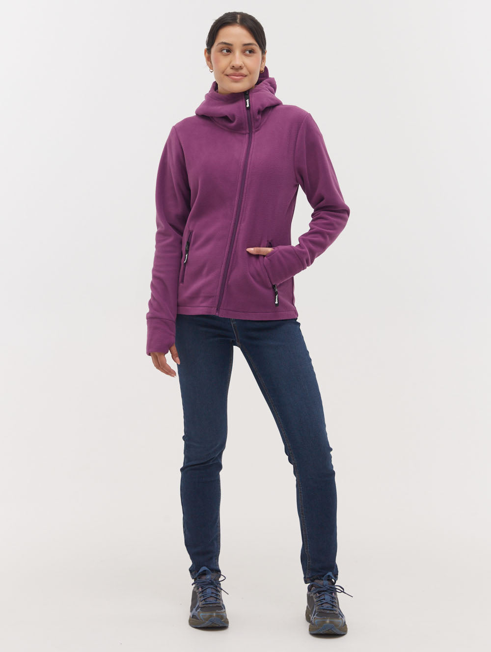 Ninja Microfleece Asymmetric Zip Up Hoodie - Soft Warm Winter Jacket for Men & Women - Perfect for Outdoor Activities, Hiking and Casual Wear