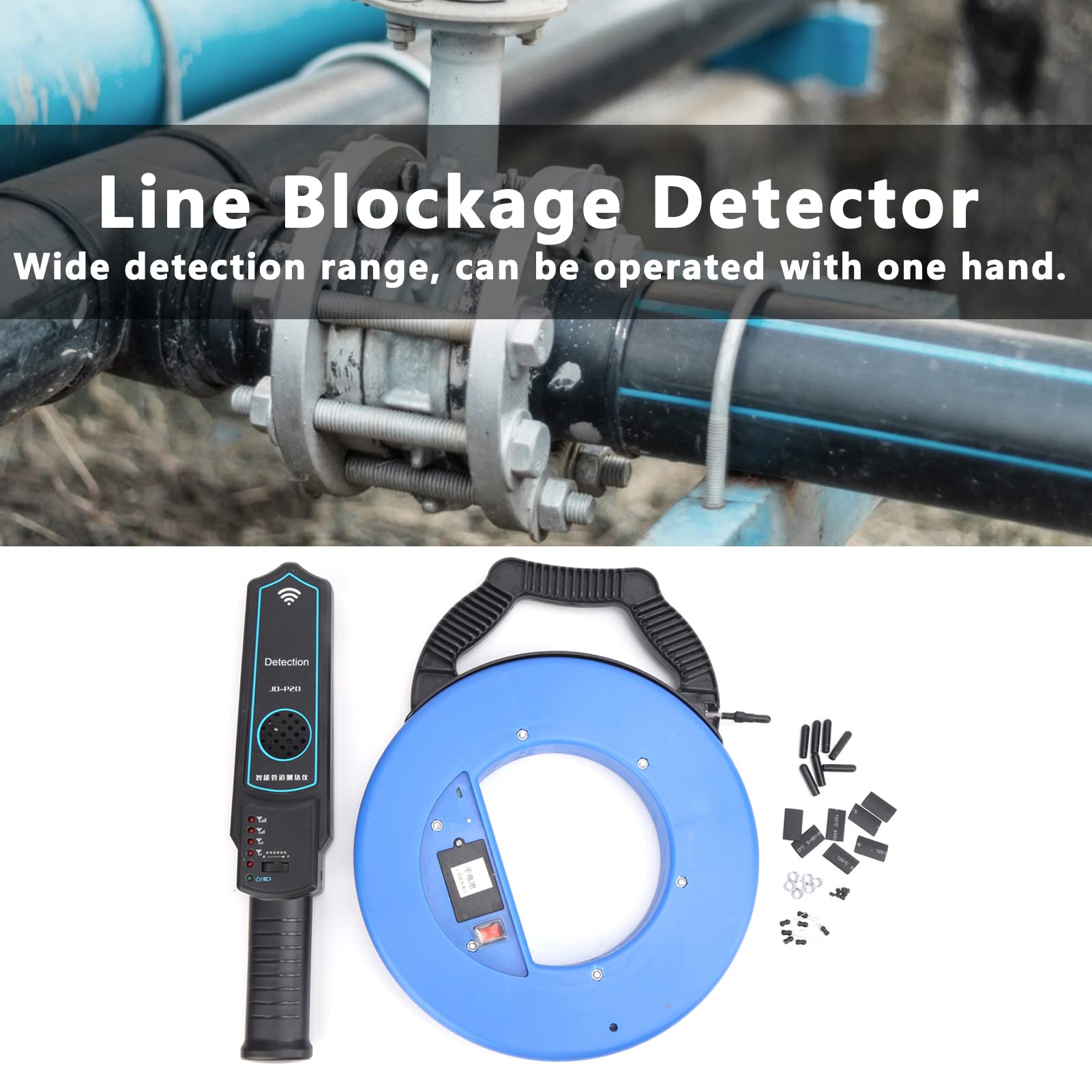 Portable Pipe Blockage Detector - 40m Metal & PVC Water Pipe Clog Tester Tool | Home Plumbing, Drain Cleaning & Maintenance Solution