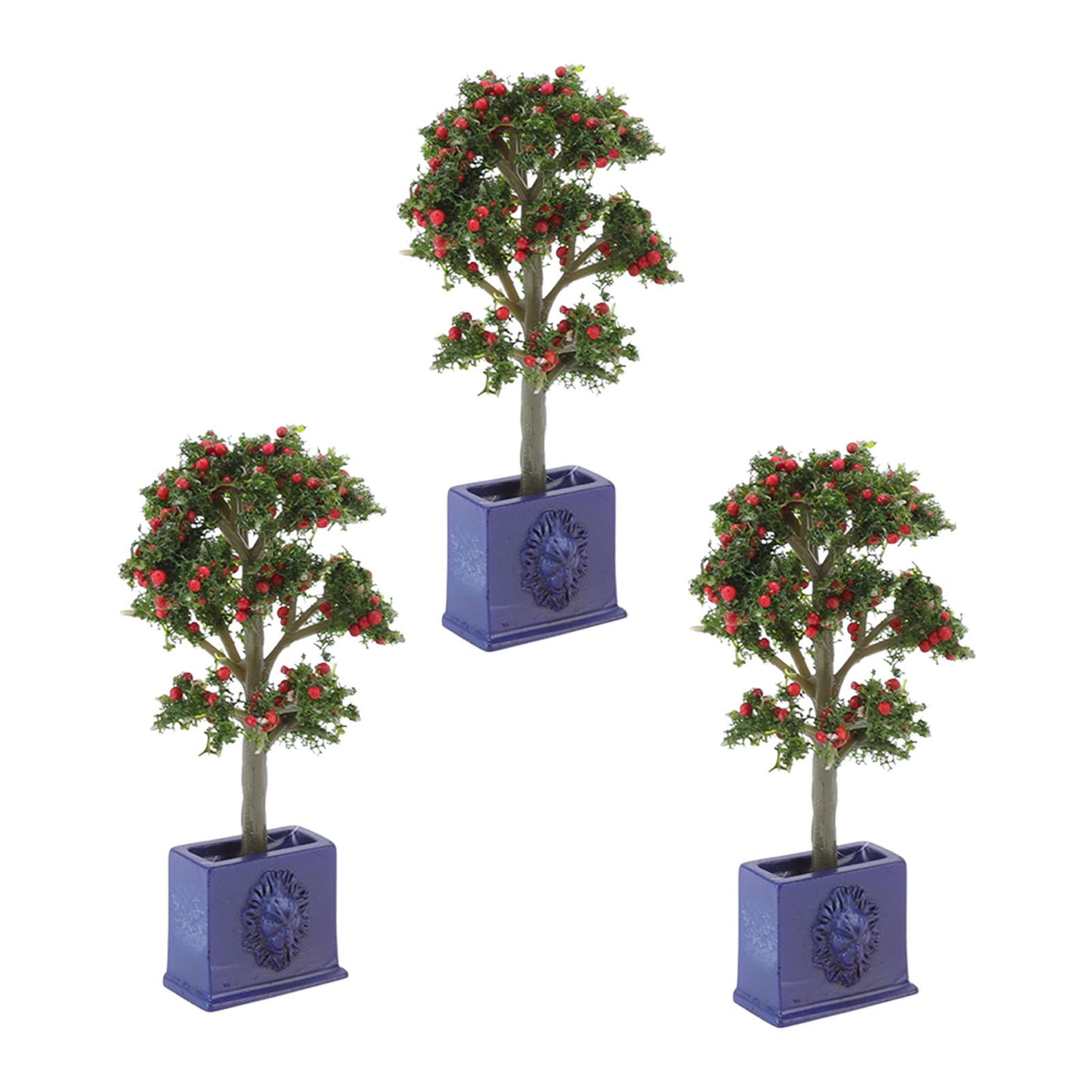 1:12 Scale Miniature Dollhouse Fruit Trees Set - 3PCS Artificial Fruit Tree Models for Dollhouse Decoration | Perfect for DIY Dollhouse Scenes, Fairy Garden Displays & Miniature Landscaping Projects