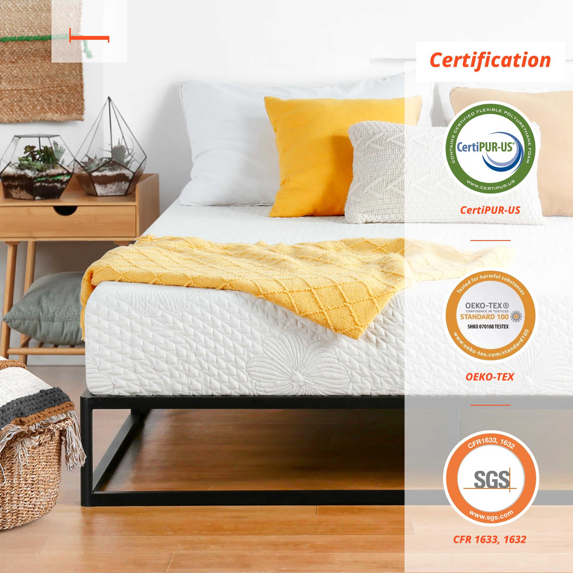PrimaSleep 6 Inch Twin Size Gel Memory Foam Mattress - CertiPUR-US Certified, Medium Firm Support for Pressure Relief & Comfort, Bed-in-a-Box - Perfect for Kids' Rooms, Guest Beds & Small Spaces