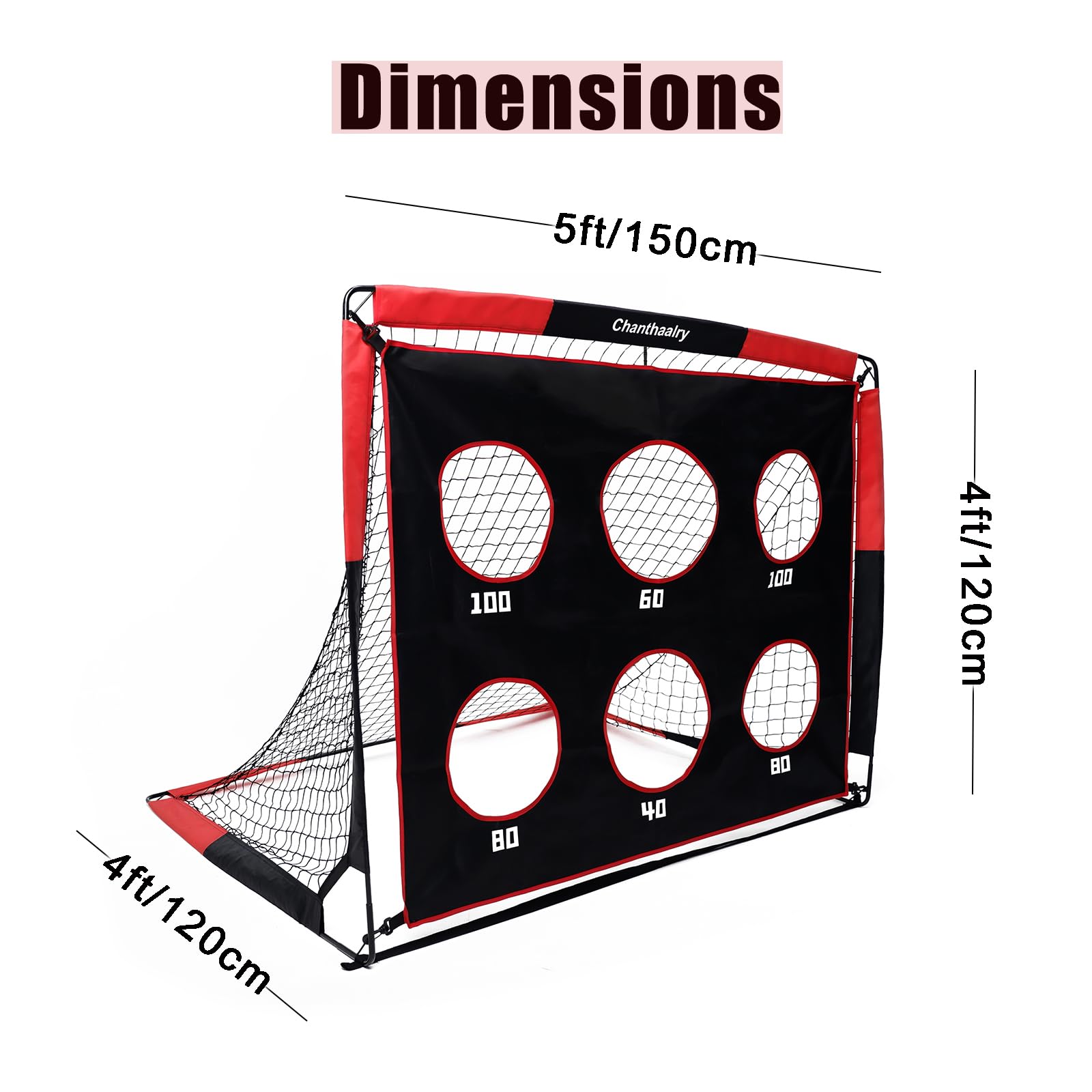 2-in-1 Portable Soccer Goal Net with Scoreboard - 5ft x 4ft Quick Assembly Backyard Soccer Goal with Carry Bag - Perfect for Outdoor, Indoor, Pitch, Court, Park, Beach & Field Training | Great for Kids & Adults Soccer Practice