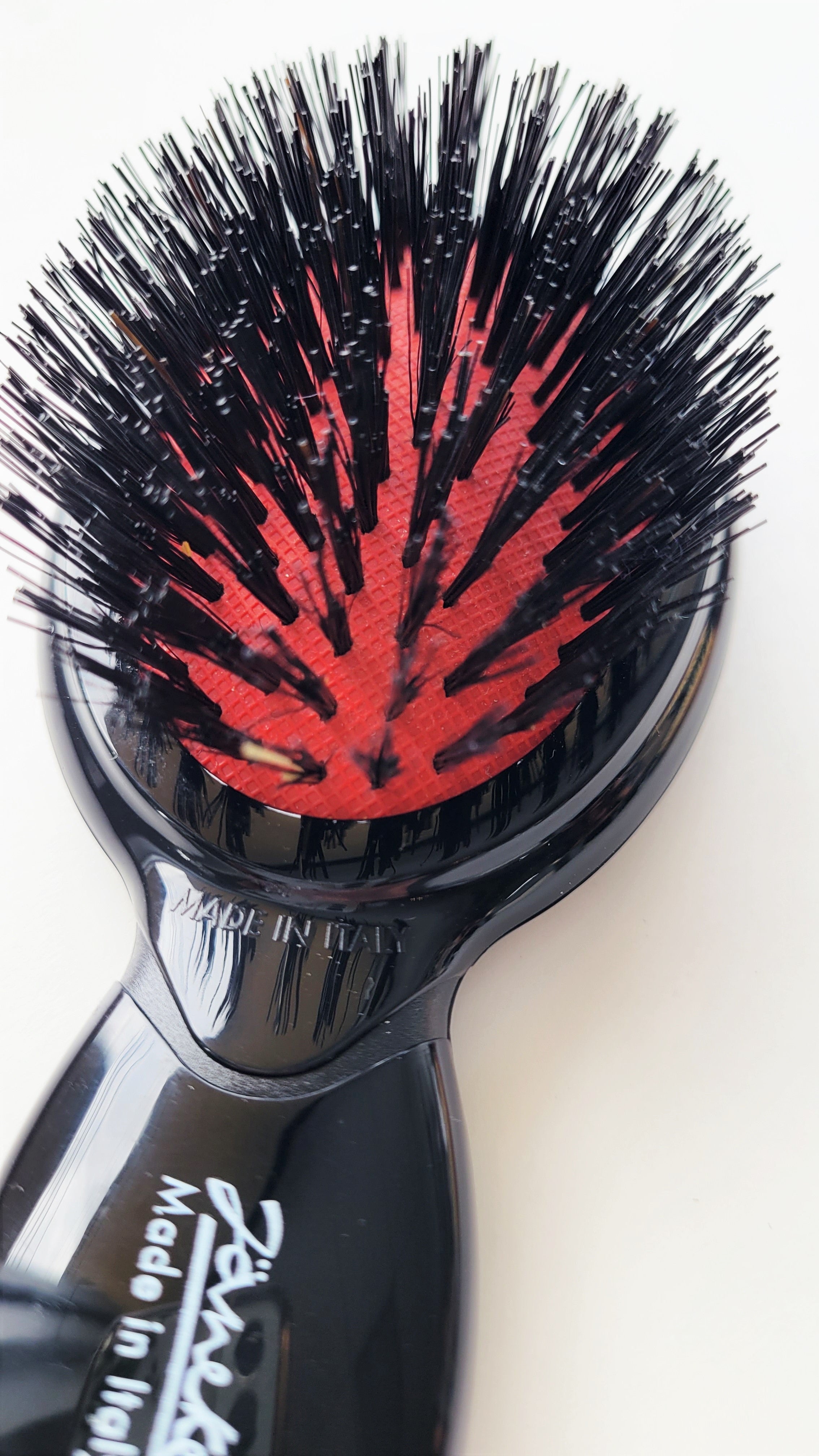 Janeke Pure Bristle Brush - Small Professional Line Hair Brush for Smooth & Shiny Hair - Perfect for Styling, Detangling & Blowouts at Home or Salon