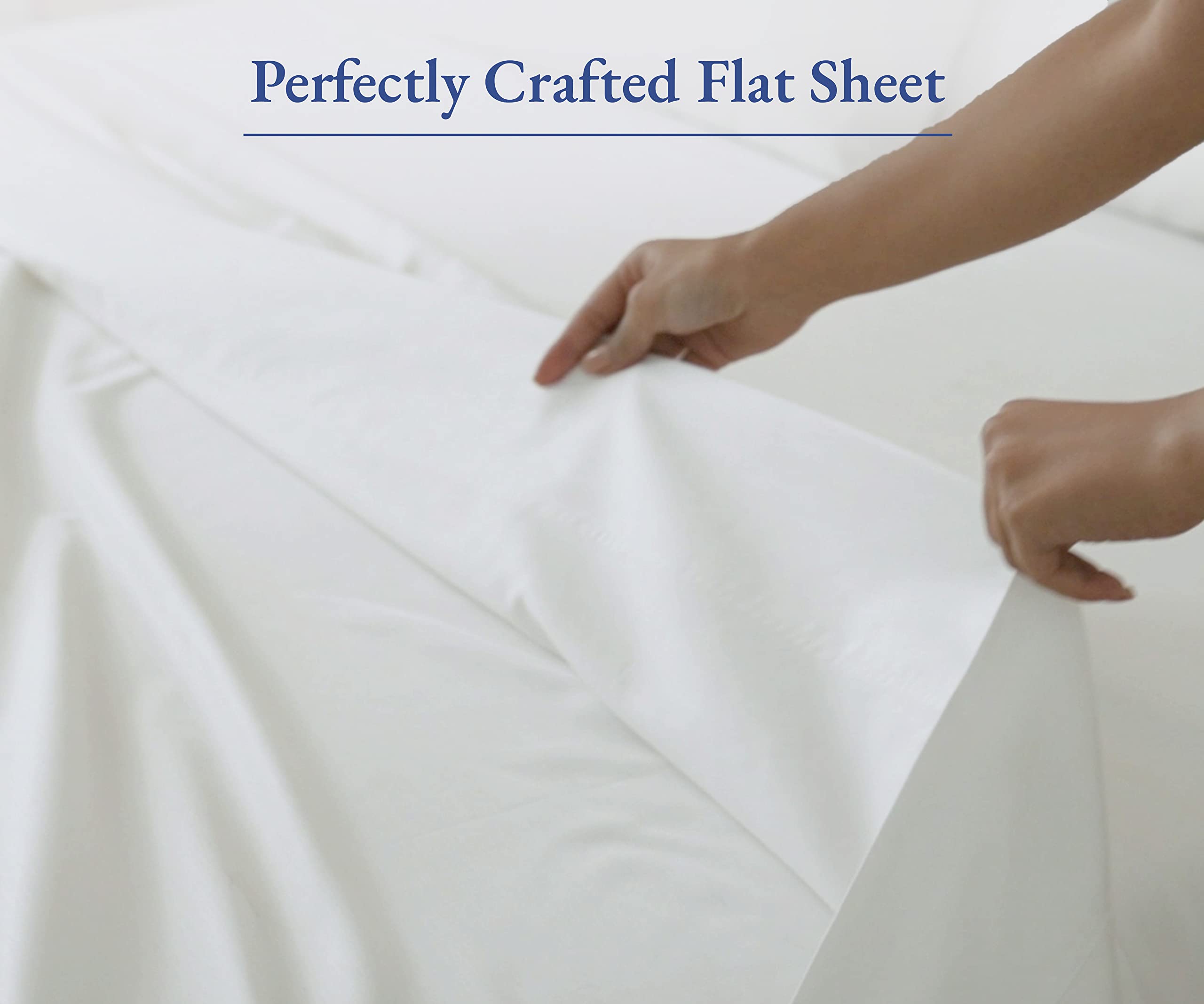 California Design Den Queen Size Flat Sheet - 400 Thread Count 100% Cotton Sateen Bed Sheet, Soft, Breathable & Cooling - Bright White - Perfect for Hot Sleepers & Luxury Bedding