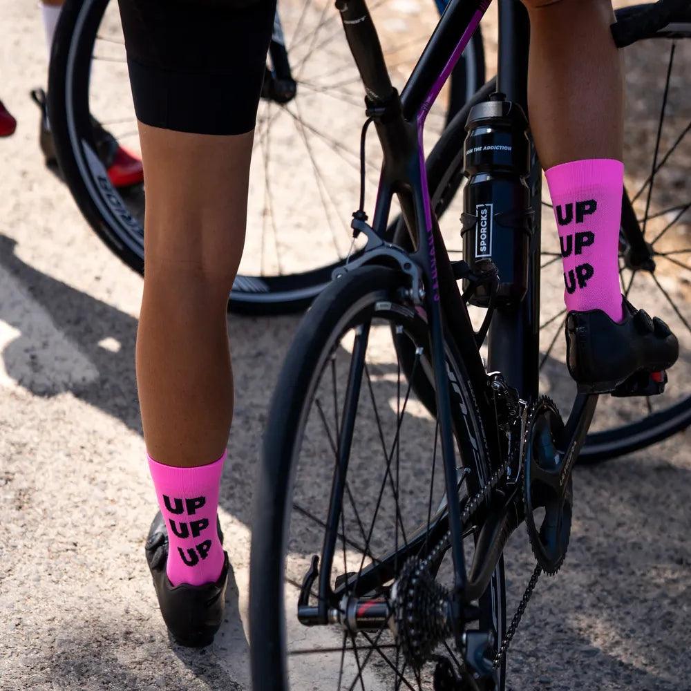 Pink Cycling Socks for Women - Breathable & Cushioned Sports Socks - Perfect for Biking, Running & Gym Workouts