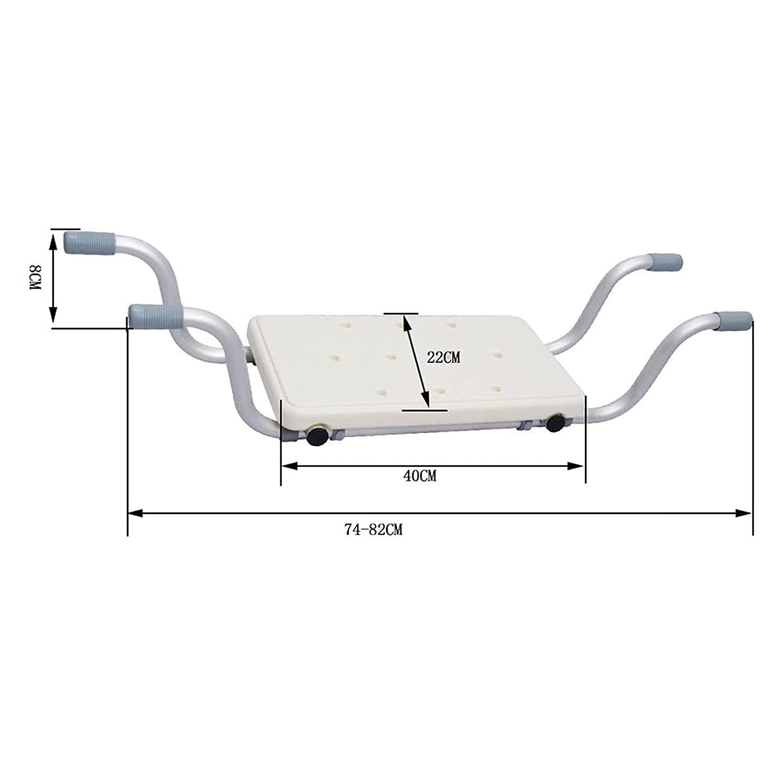Lightweight Aluminum Bath Bench with Adjustable Legs - Portable Shower Seat for Elderly & Disabled - Non-Slip Bathtub Transfer Stool Supports 130kg (286lbs) - Ideal for Safe Bathing, Post-Surgery Recovery & Mobility Assistance