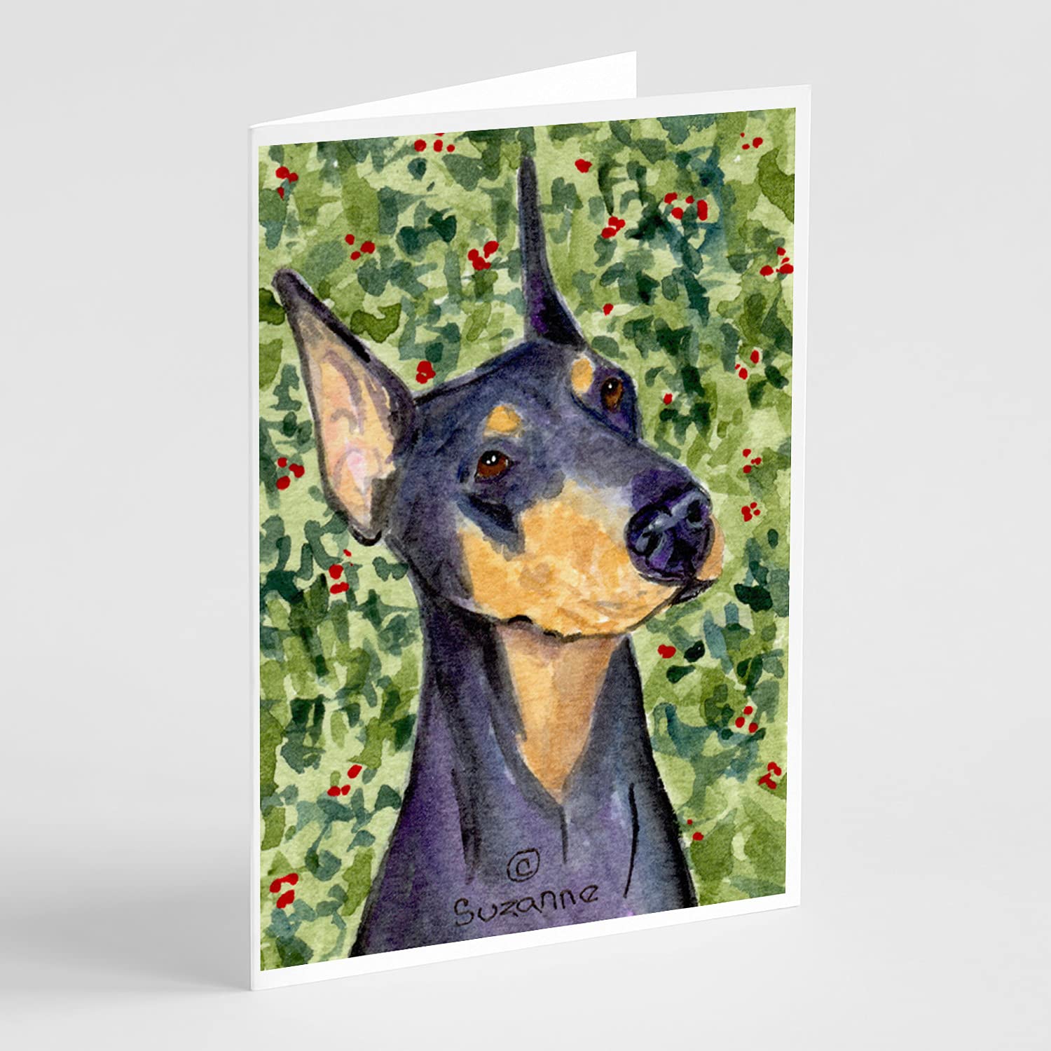 Doberman Greeting Cards & Envelopes - Pack of 8 Blank A7 Note Cards (5x7 Inches) | Whimsical Dog Lover Stationery for Birthdays, Thank You Notes & Special Occasions