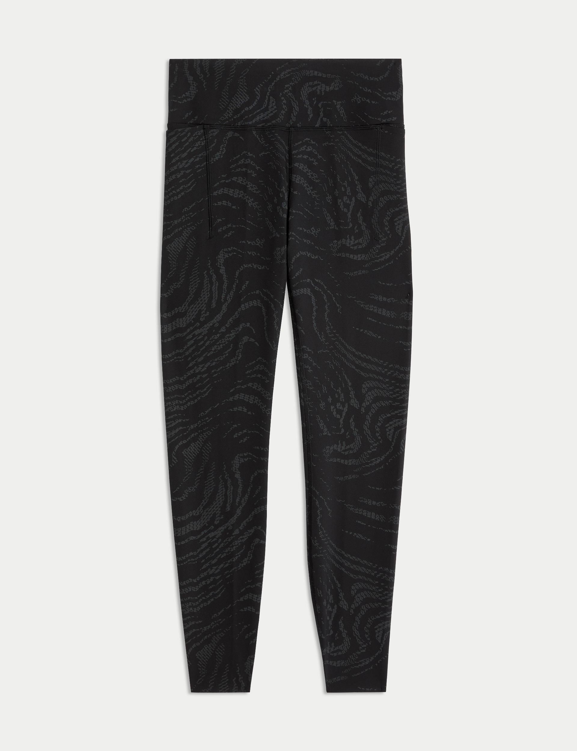 High Visibility Reflective Gym Leggings for Women - Black/Silver - Perfect for Night Running, Yoga & Workout Safety