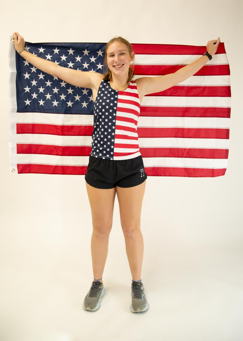 Women's USA Performance Singlet - Breathable Workout Tank Top for Running, Gym & Fitness - Comfortable Athletic Sleeveless Shirt for Women