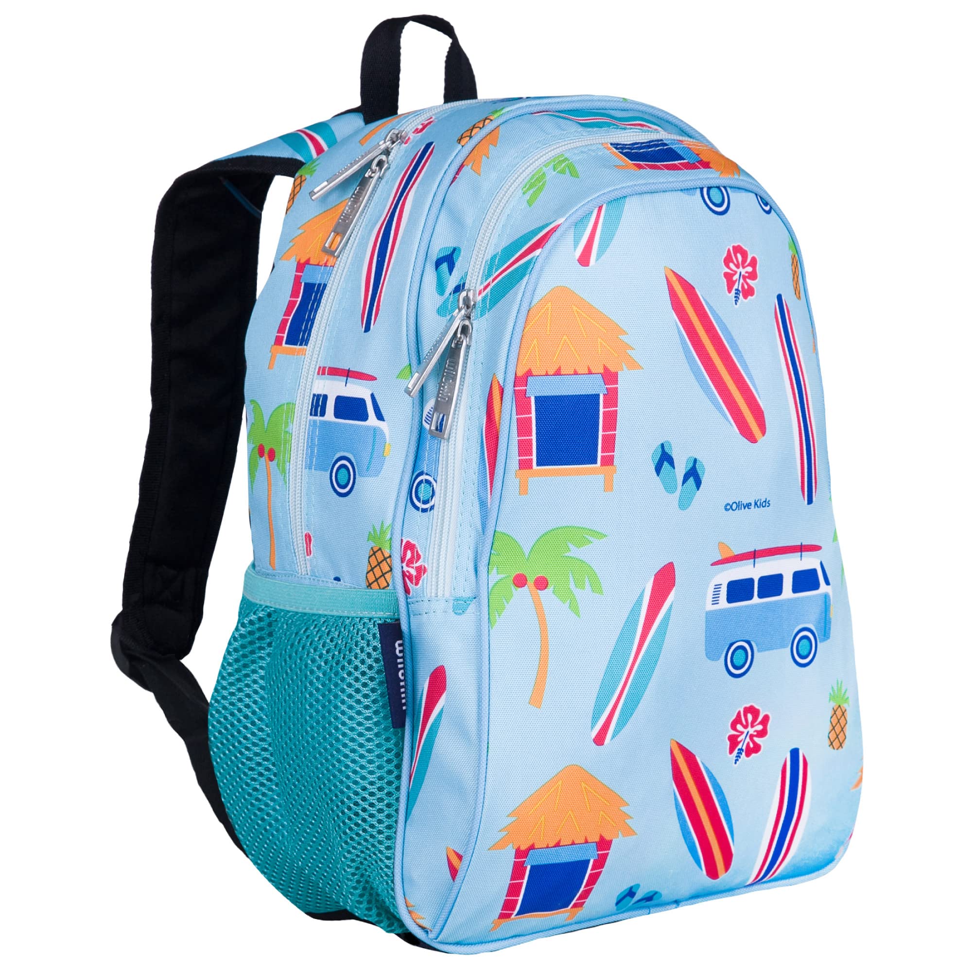 Wildkin 15-inch Kids Backpack - Durable, Padded & Adjustable School Backpack for Boys & Girls - Perfect for School, Travel & Day Trips - Surf Shack Design