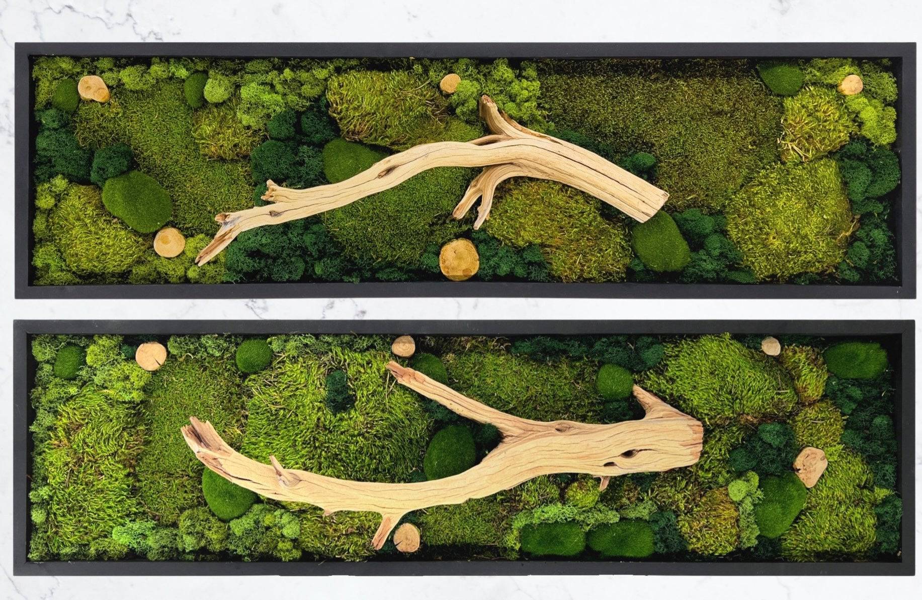 Natural Earthy Driftwood and Moss Wall Art - Handcrafted Boho Home Decor for Living Room, Bedroom & Office - Unique Nature-Inspired Decor