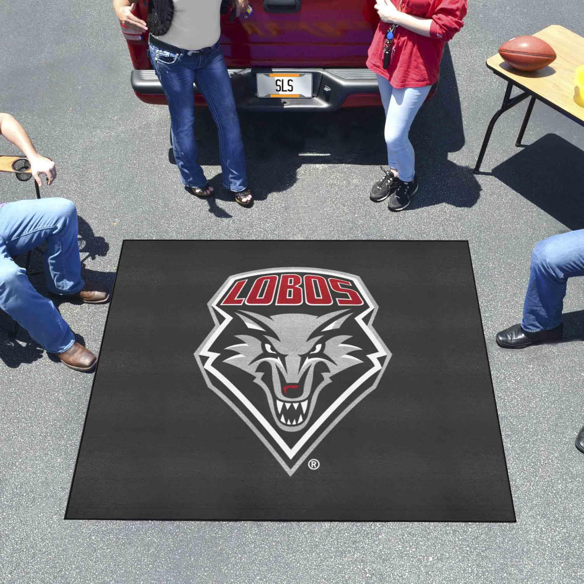 FANMATS 1473 New Mexico Lobos Tailgater Rug - 5ft x 6ft College Sports Fan Area Rug, Durable Home Decor Carpet & Outdoor Tailgating Mat for Game Day Parties, Man Cave & Fan Zone Decorations