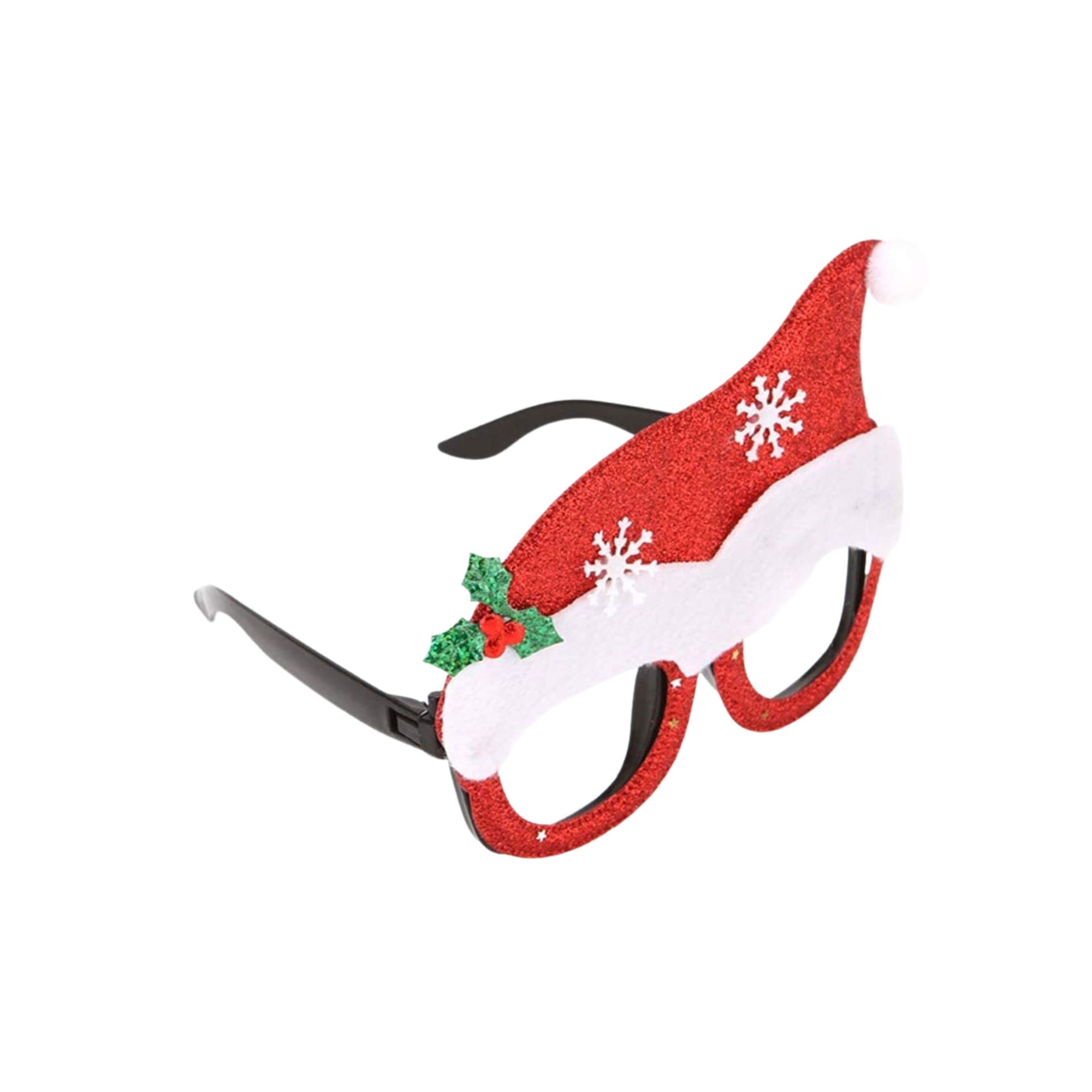 XS Accessories Christmas Glitter Party Glasses - Festive Holiday Eyewear for Christmas Parties, Goodie Bags, Photo Booths, and Costume Accessories - Perfect for Family Gatherings, Office Celebrations, and New Year's Eve Events