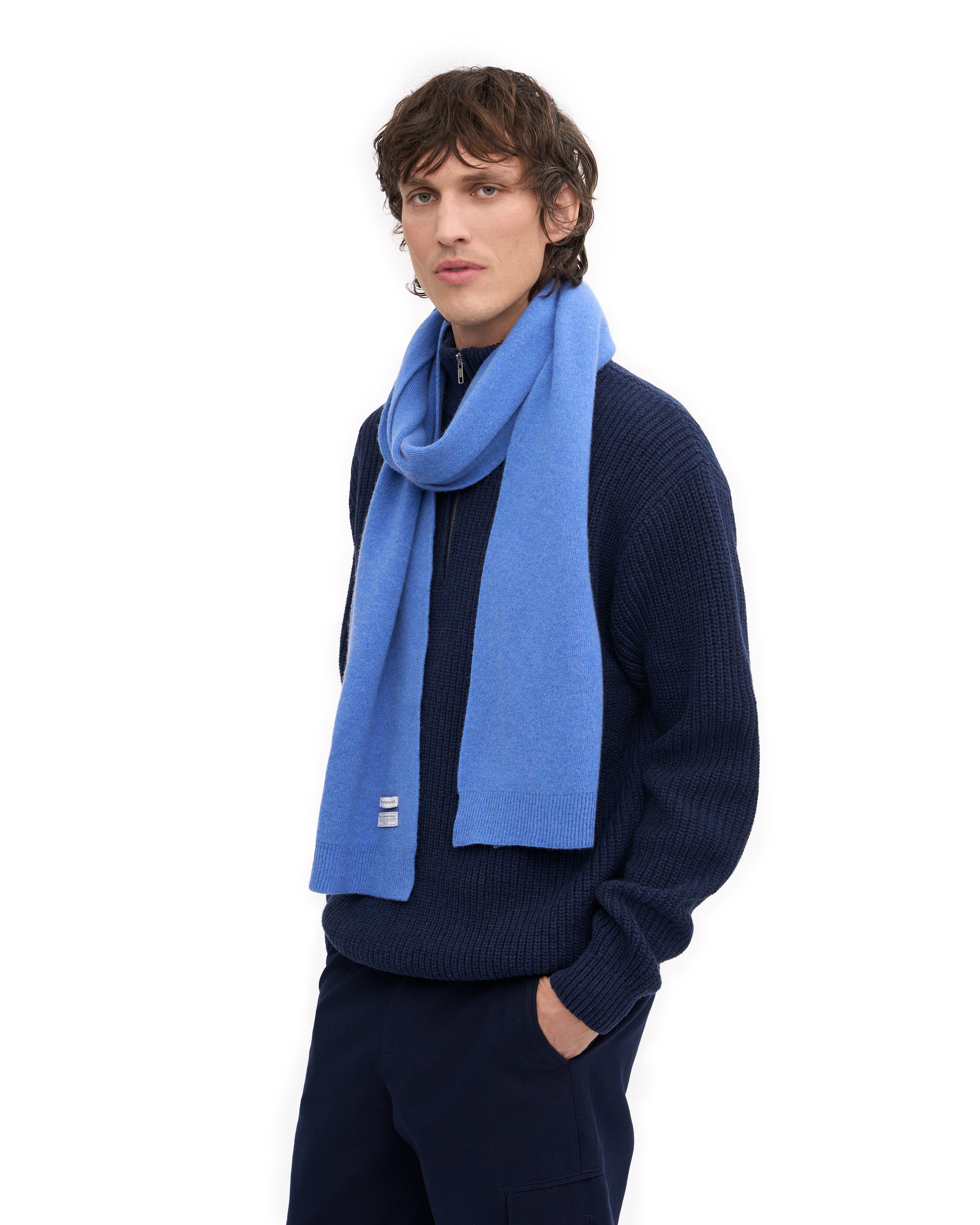 Premium Merino Wool Scarf - Soft & Warm Winter Accessory in Pacific Blue - Perfect for Cold Weather & Outdoor Activities