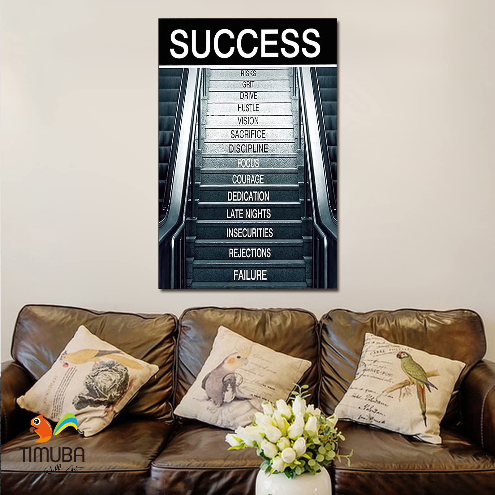 Motivational Canvas Wall Art for Office & Home - 28x40 Inch Inspirational Success Quotes Framed Artwork, Positive Hunter Decor for Office, Gym & Living Room - Perfect for Motivation & Wall Decoration
