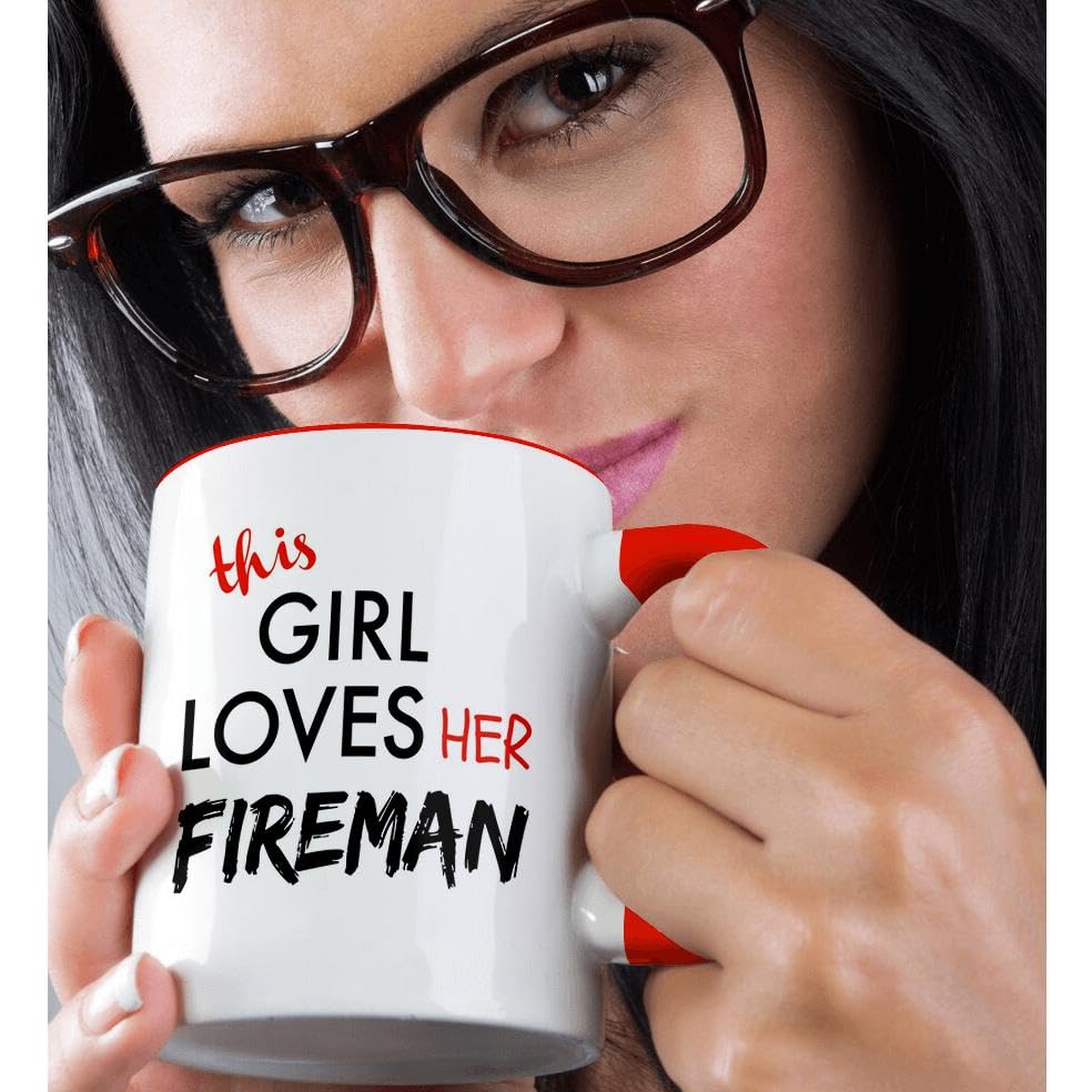 3D Fireman Lover Ceramic Mug 11oz - Red/White - Perfect for Coffee & Gifts