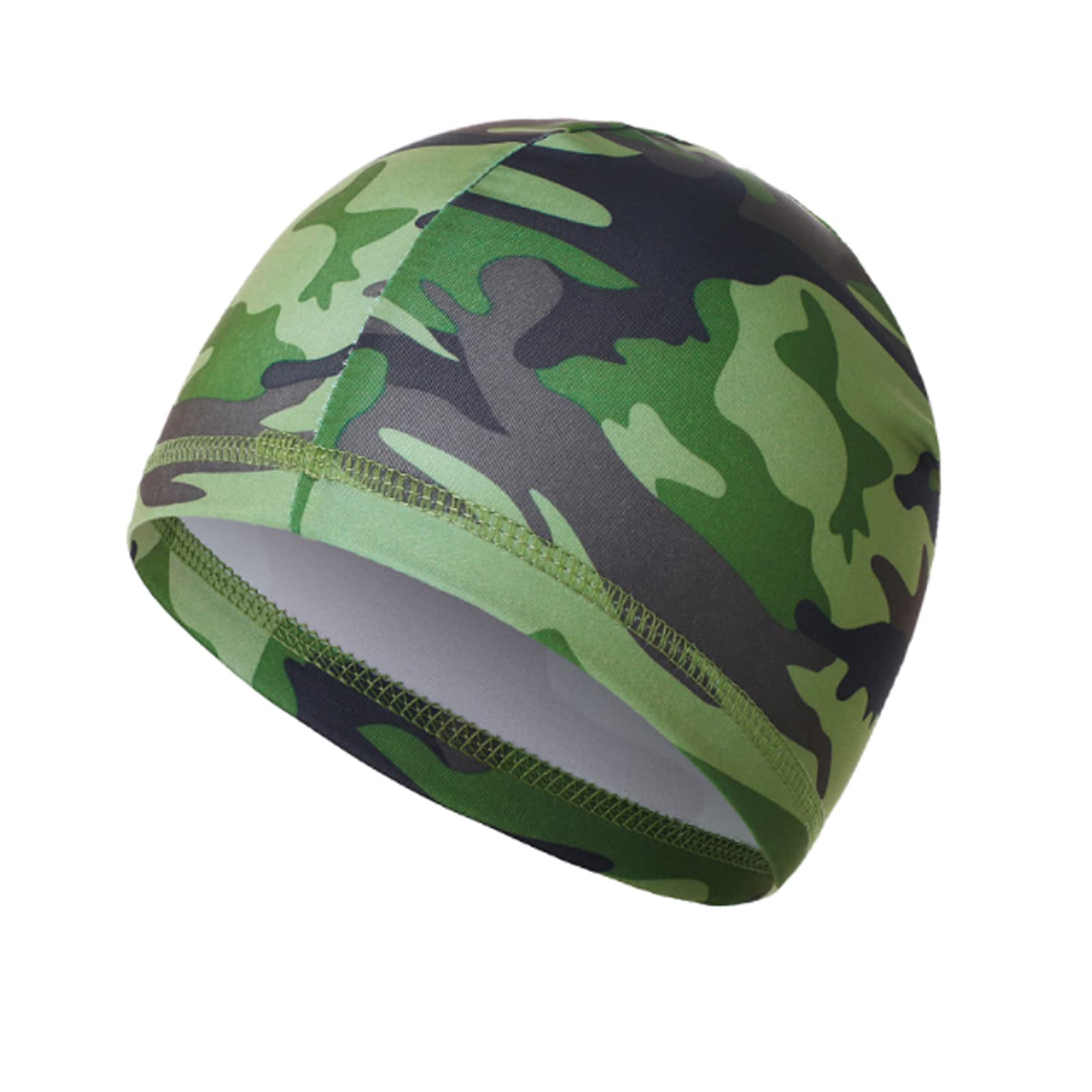 KADBLE Men's Skull Cap - Sweat Wicking Running Hat, Breathable Milk Silk Cycling Helmet Liner in Camo Green - Perfect for Jogging, Cycling & Outdoor Sports
