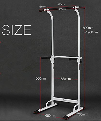 Adjustable Pull Up Bar for Home Gym - Fitness Dip Station with Roman Chair - Perfect for Strength Training & Bodyweight Exercises