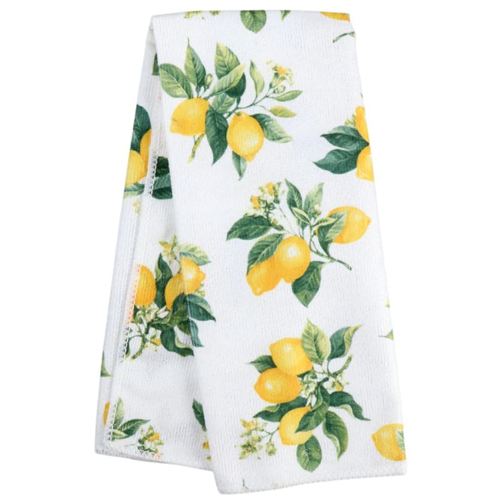 Seasonal Kitchen Linen Set with Oven Mitt, Potholders & Towels - Ripe Lemons Design for Baking & Cooking - Perfect for Holiday Kitchen Decor & Gift Giving