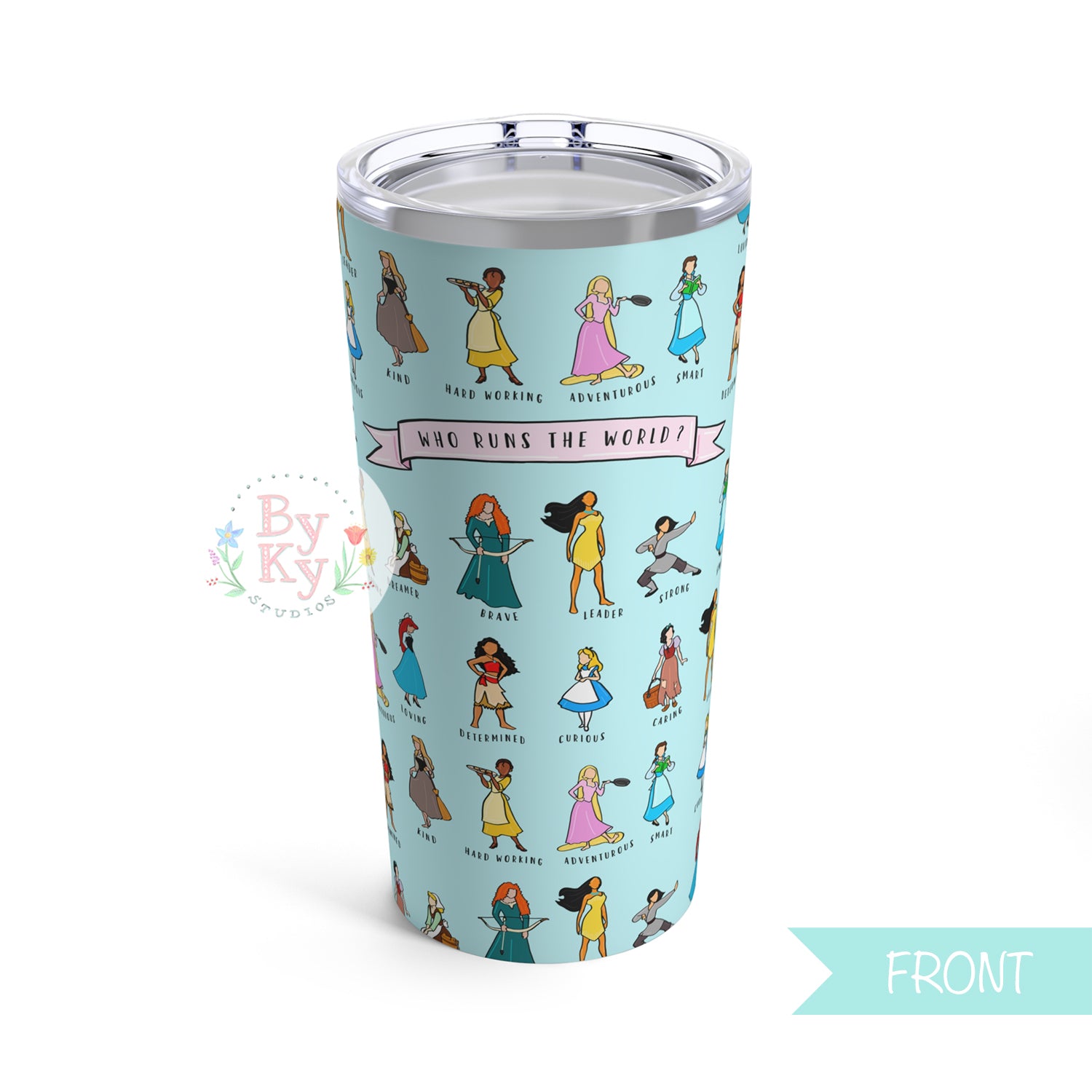20oz Princess Who Runs the World Insulated Tumbler - Perfect for Coffee, Tea & Cold Drinks at Work, Gym or Travel