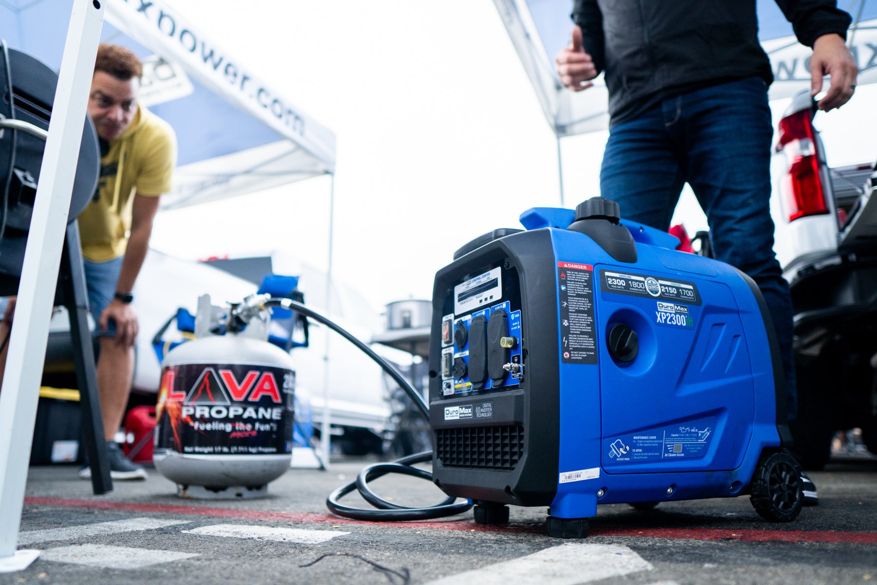 2300W Dual Fuel Portable Inverter Generator with CO Alert - Gas & Propane Powered for Camping, RV, Home Backup & Outdoor Power Supply