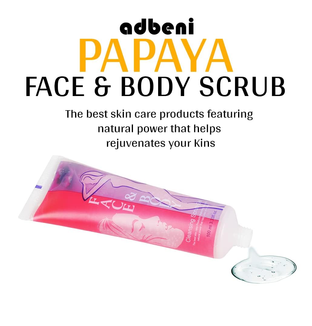 Adbeni Face & Body Cleansing Scrub Gel - 100ml Exfoliating Wash for Smooth Skin - Perfect for Daily Use & Spa Days