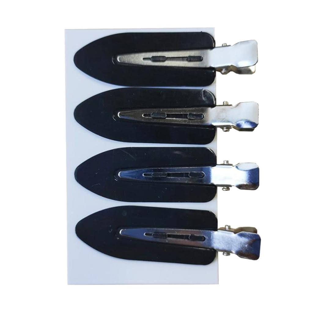 GAH 4Pcs No Bend Seamless Curl Pin Hair Clips - Strong Hold Hair Clamps for Makeup & Hairstyling - Black Leaf Design - Perfect for Curling, Styling & Securing Hair at Home or Salon