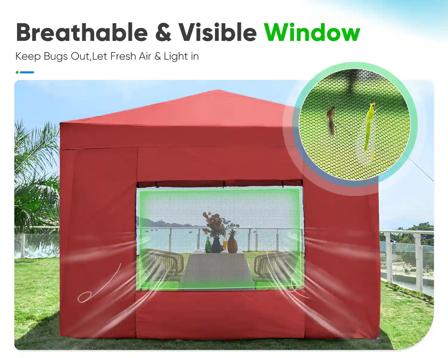 10' x 10' Pop Up Privacy Canopy Tent with Side Walls - Perfect for Outdoor Events, Beach Parties, and Backyard Gatherings