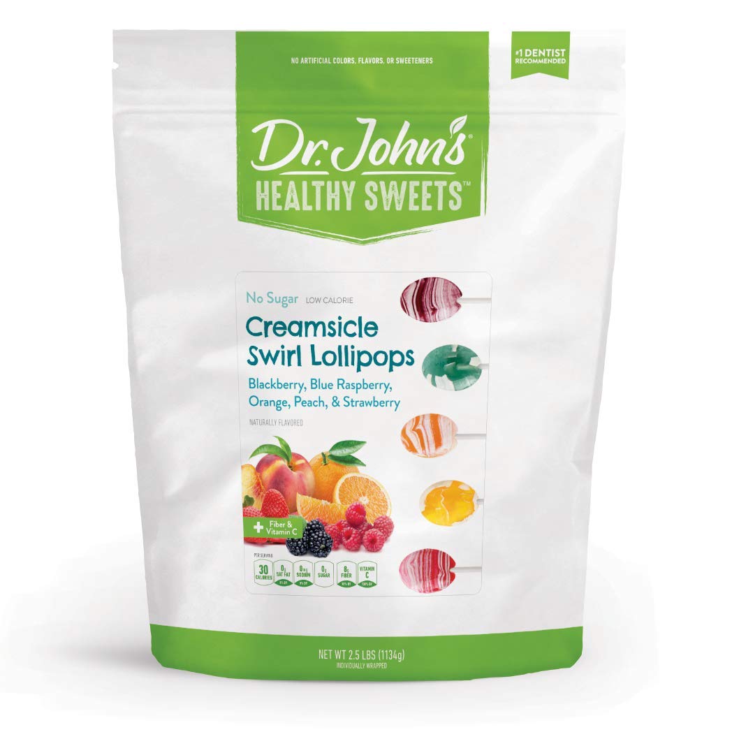 Dr. John’s Sugar Free Hard Candy Lollipops - Zero Sugar, Low Calorie, Keto Friendly Sweets (150 Count, 2.5 LB) - Perfect for Diabetics, Weight Loss & Healthy Snacking at Home, Office or Parties
