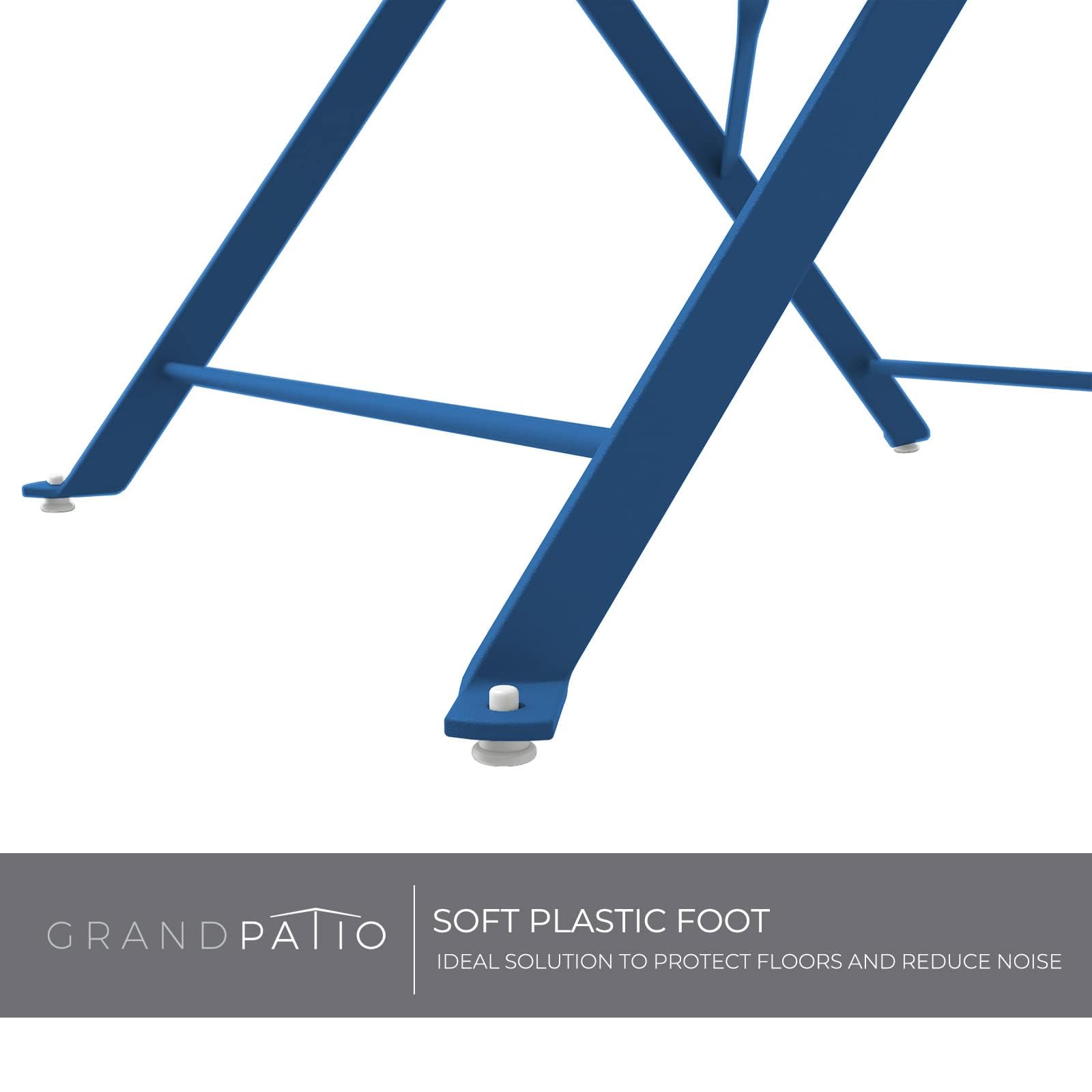 Premium Folding Outdoor Bistro Set - 3-Piece Patio Furniture with Table & Chairs, Peacock Blue - Perfect for Small Balconies, Gardens, and Backyard Relaxation