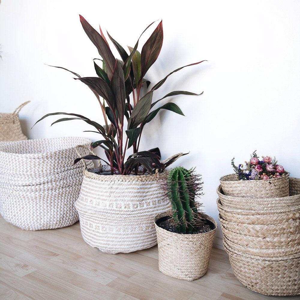 Riley Belly Basket - Handwoven Natural Fiber Storage Basket for Home Organization - Perfect for Nursery, Living Room, or Bathroom Decor