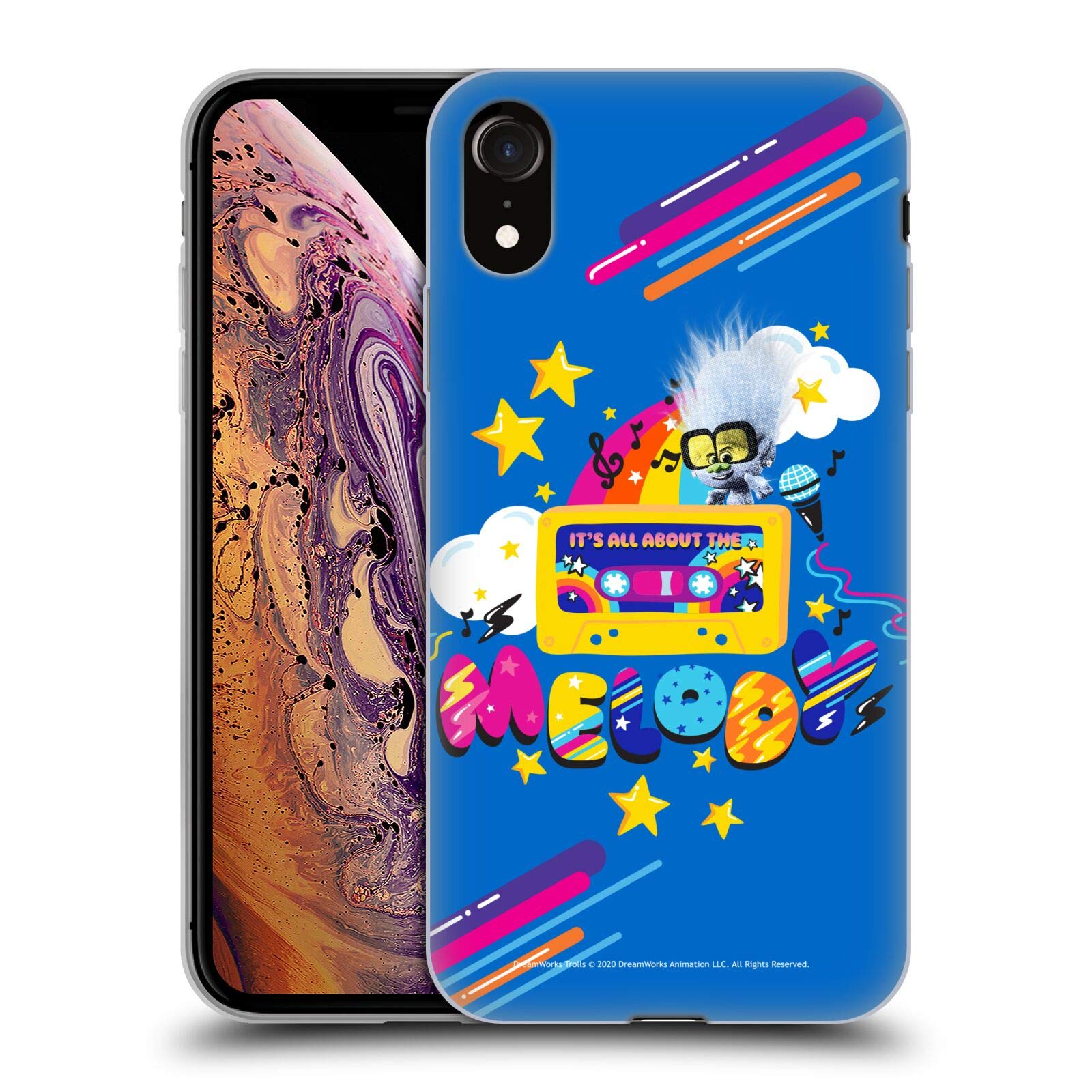 Trolls World Tour Rainbow BFFs Soft Gel Case for iPhone XR - Officially Licensed by Head Case Designs, Perfect for Music Lovers & Movie Fans