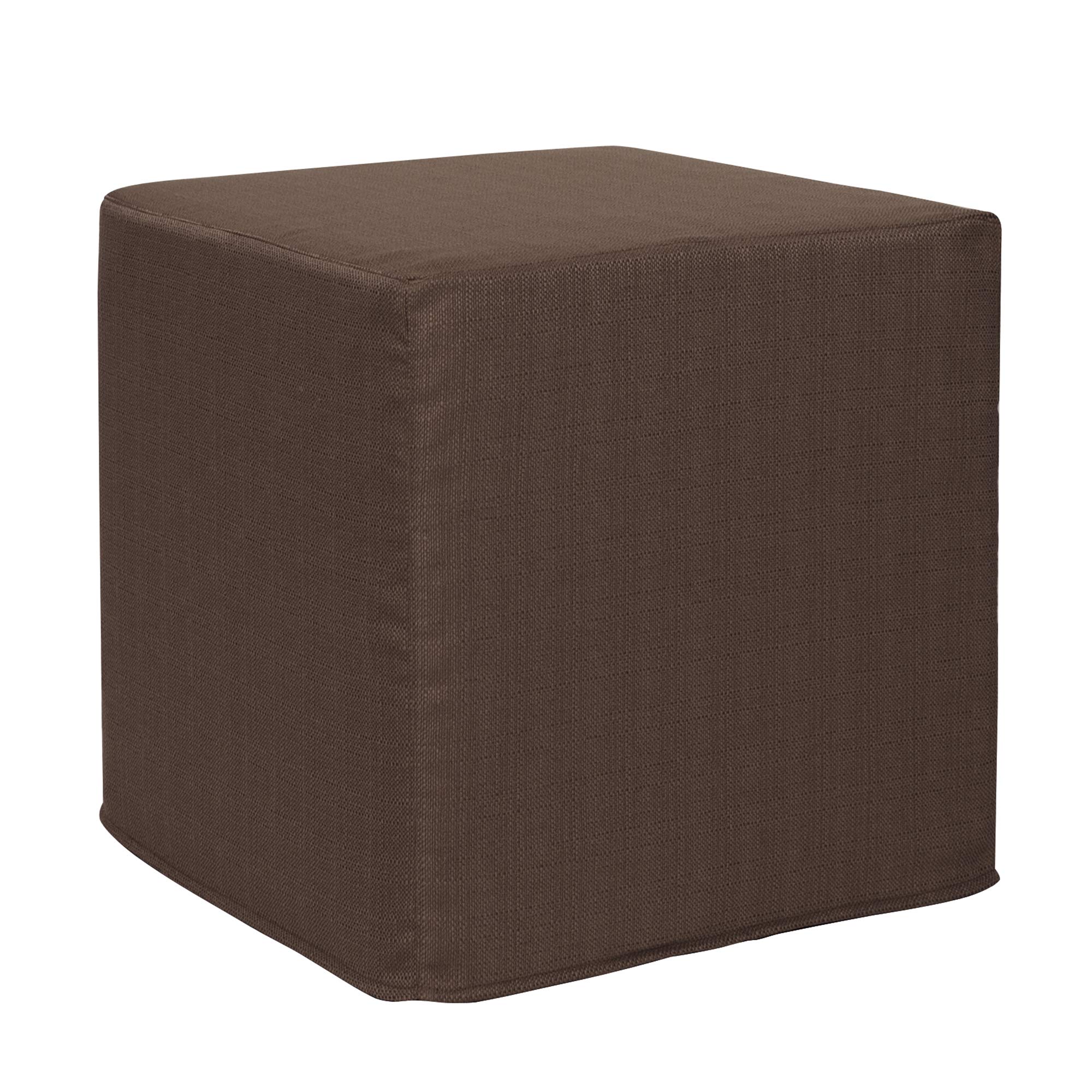 Howard Elliott No Tip Block Ottoman - 17 x 17 x 17 Inch Square Storage Cube - Sterling Chocolate Fabric - Modern Living Room, Bedroom & Office Furniture - Extra Seating & Stylish Home Decor