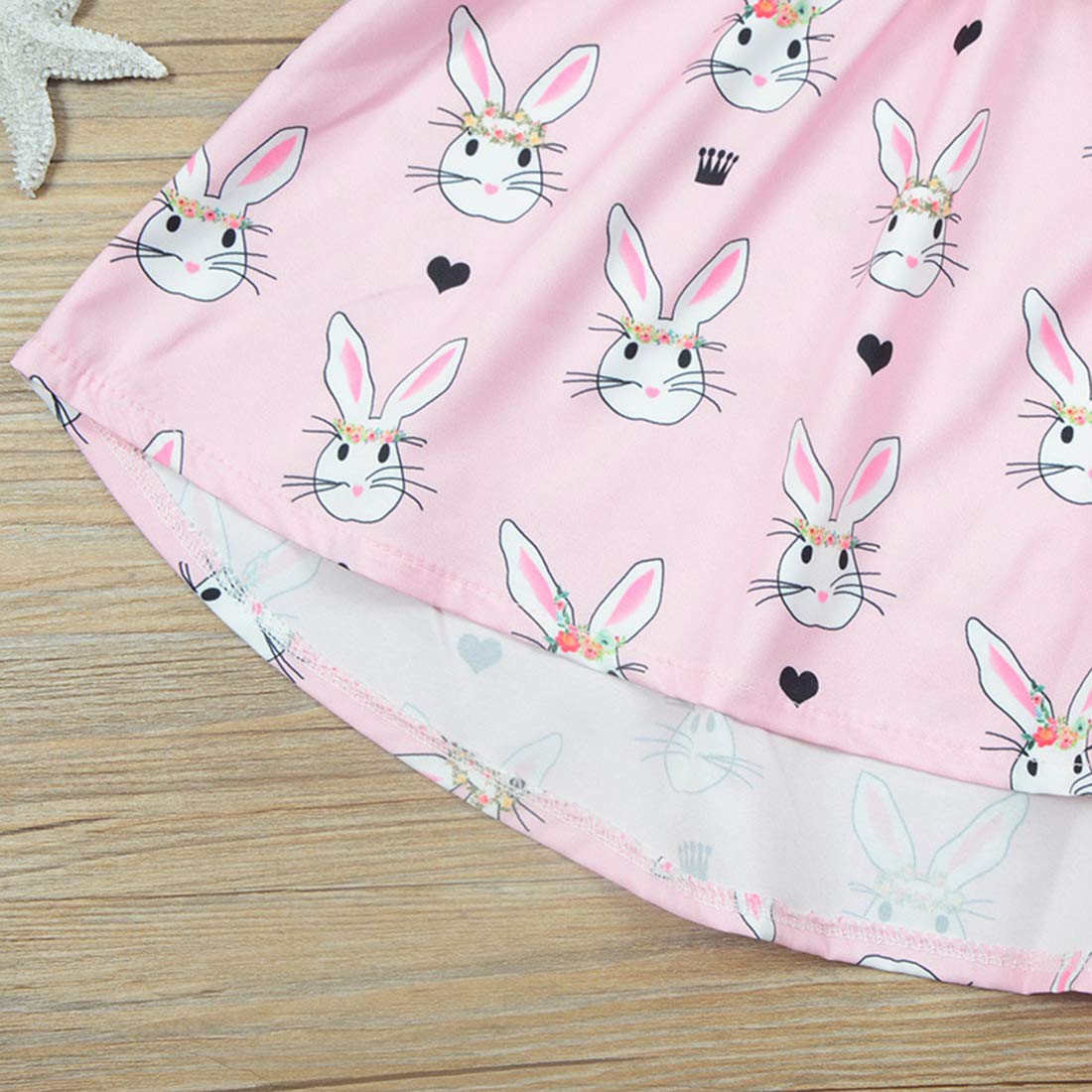 Easter Bunny Print Flutter Sleeve Dress for Toddler Girls - Cute Summer Outfit for Holiday Photos, Birthday Parties & Family Gatherings