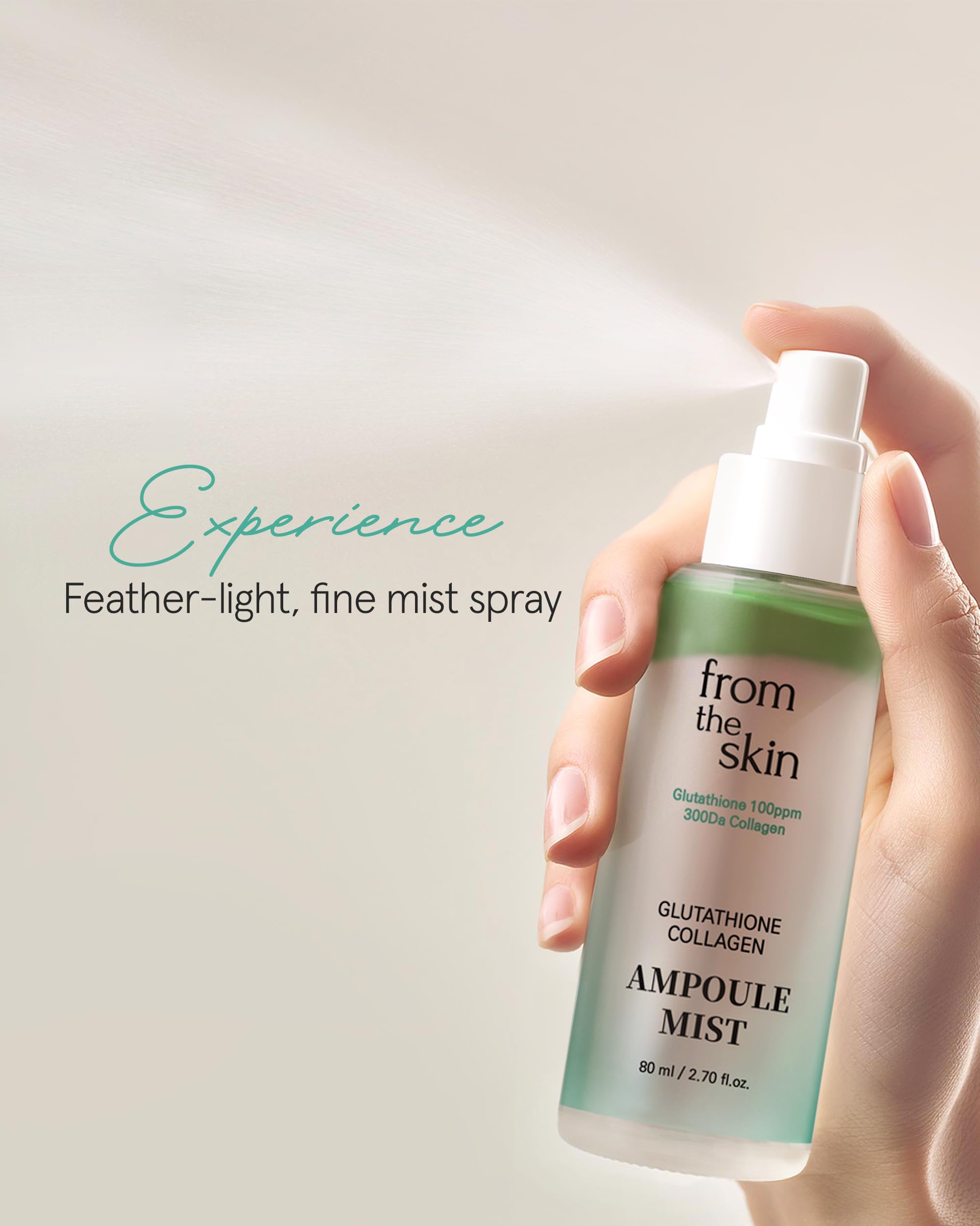 Glutathione Collagen Ampoule Facial Mist - Hydrating Anti-Aging Serum Spray with Panthenol & Lactobacillus for Skin Rejuvenation - 2.7 fl.oz for Dry, Oily & Sensitive Skin | Perfect for Morning Skincare Routine & Post-Workout Refreshment