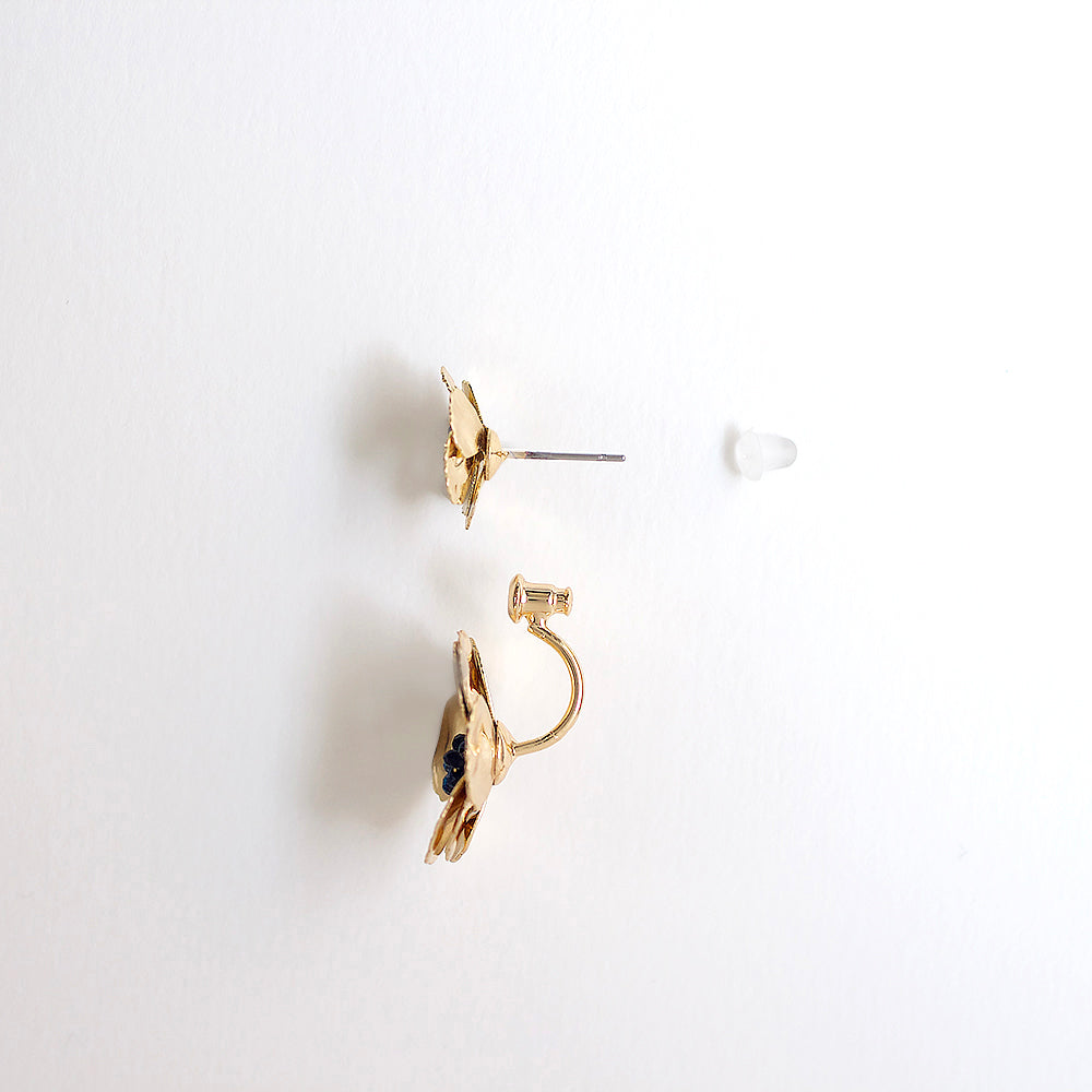 Poppy Front Back Earrings - Gold Floral Dangle Earrings for Women | Perfect for Parties, Weddings & Everyday Wear