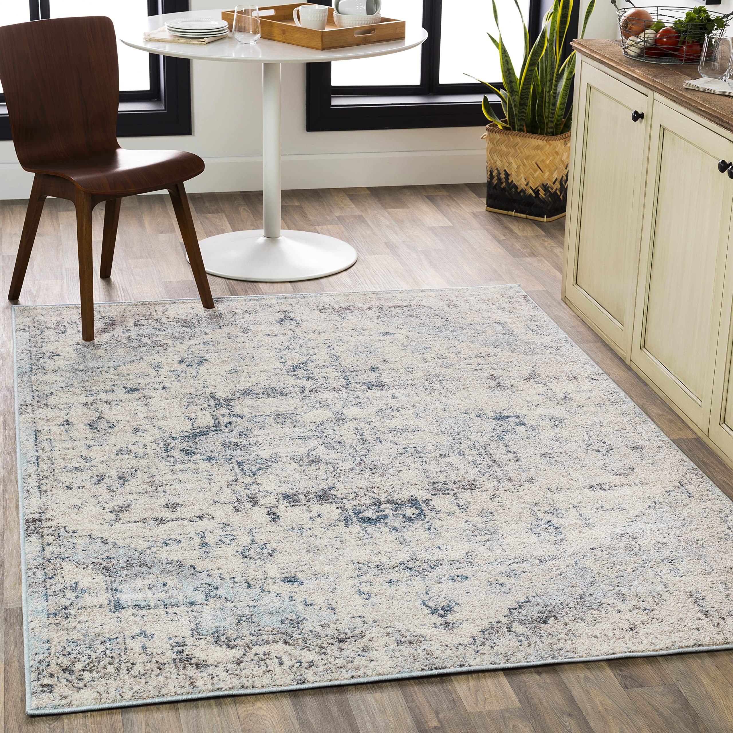 Mark&Day 6x9 Isere Traditional Ivory Area Rug - Soft Beige & White Carpet for Living Room, Bedroom, Kitchen - 6'7