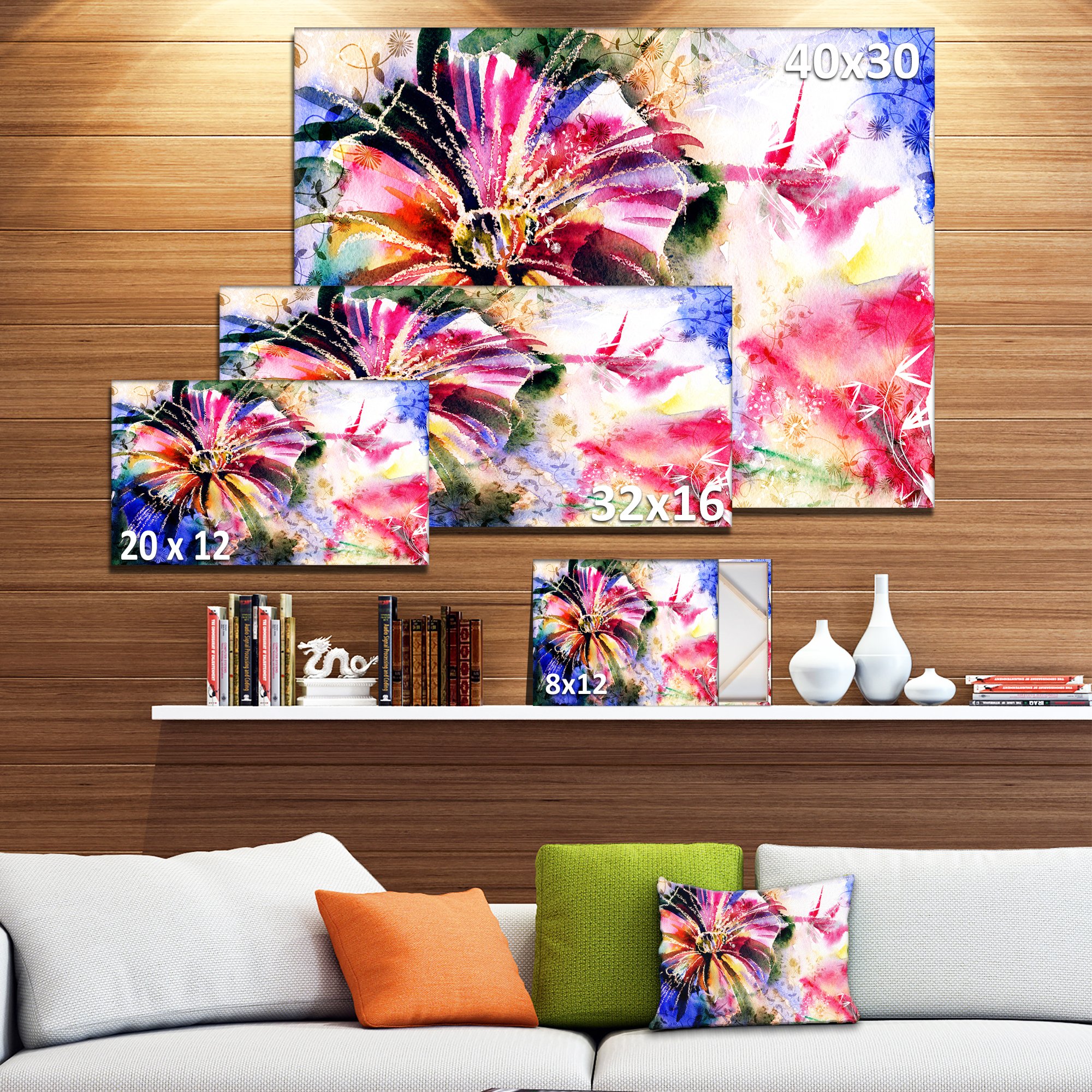 Floral Art Canvas Print - Beautiful Flowers in a Collage - Perfect for Home Decor, Living Room, Bedroom & Office Wall Art