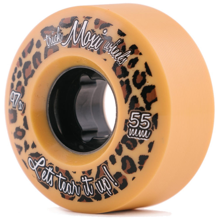 Moxi Trick 55mm Orange Quad Wheels - 4 Pack Set for Roller Skates & Skateboards - Perfect for Outdoor Skating, Park Rides & Street Performance