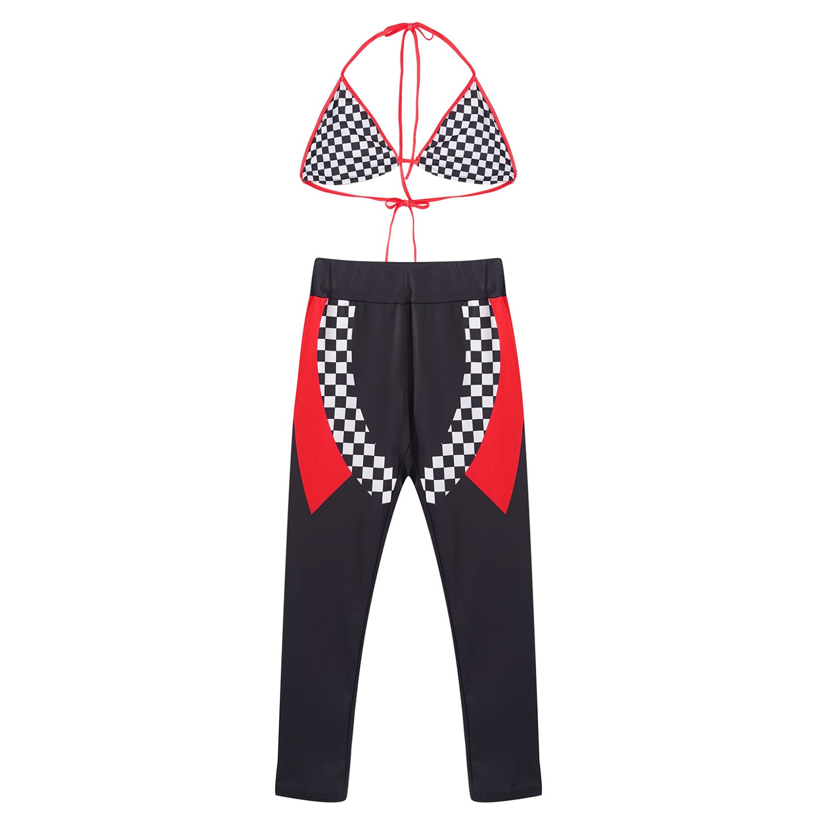 Aiihoo Women's Halter Straps Self-Tie Back Triangle Sports Bra with Leggings - Workout, Yoga, Gym, Running, Beachwear Outfit for Active Women