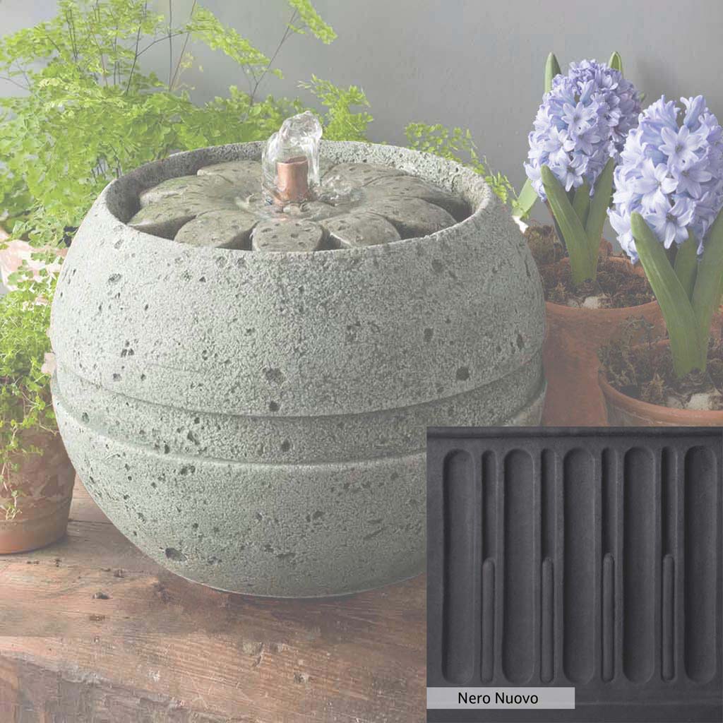 Campania International M Series Rosette Fountain - Elegant Outdoor Garden Water Feature for Patio, Yard, and Landscape Decor