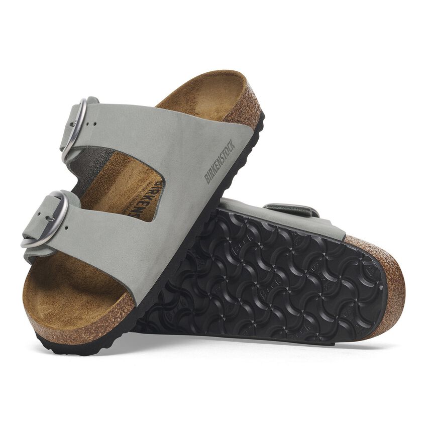 Birkenstock Arizona Big Buckle Sandals - Soft Nubuck Leather in Pure Sage | Comfortable Unisex Slides for Walking, Beach & Casual Wear