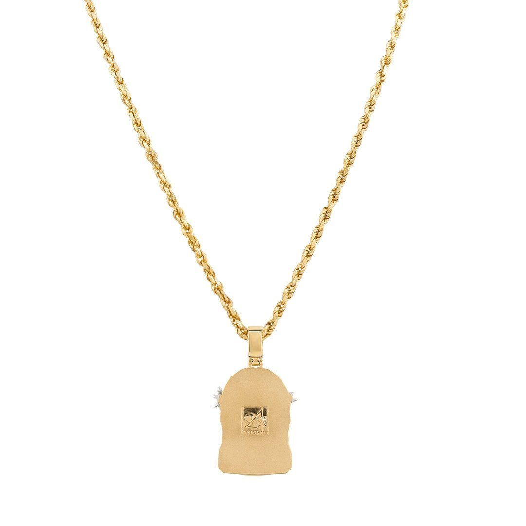 14K Two-Tone Gold Jesus Head Pendant Necklace for Men & Women - Religious Jewelry Gift for Baptism, Confirmation & Everyday Faith Wear