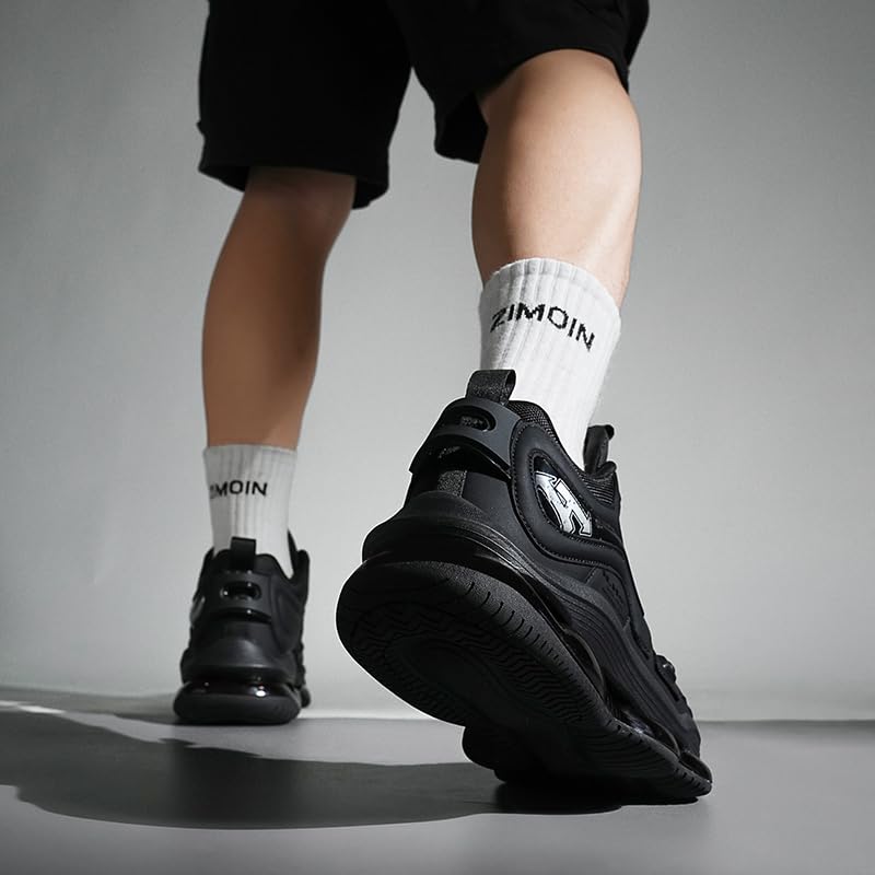 Unisex Air Cushion Basketball Shoes - Non-Slip Leather Running Sneakers with Height Increasing Design for Men & Women | Perfect for Court Play, Gym Workouts & Street Fashion