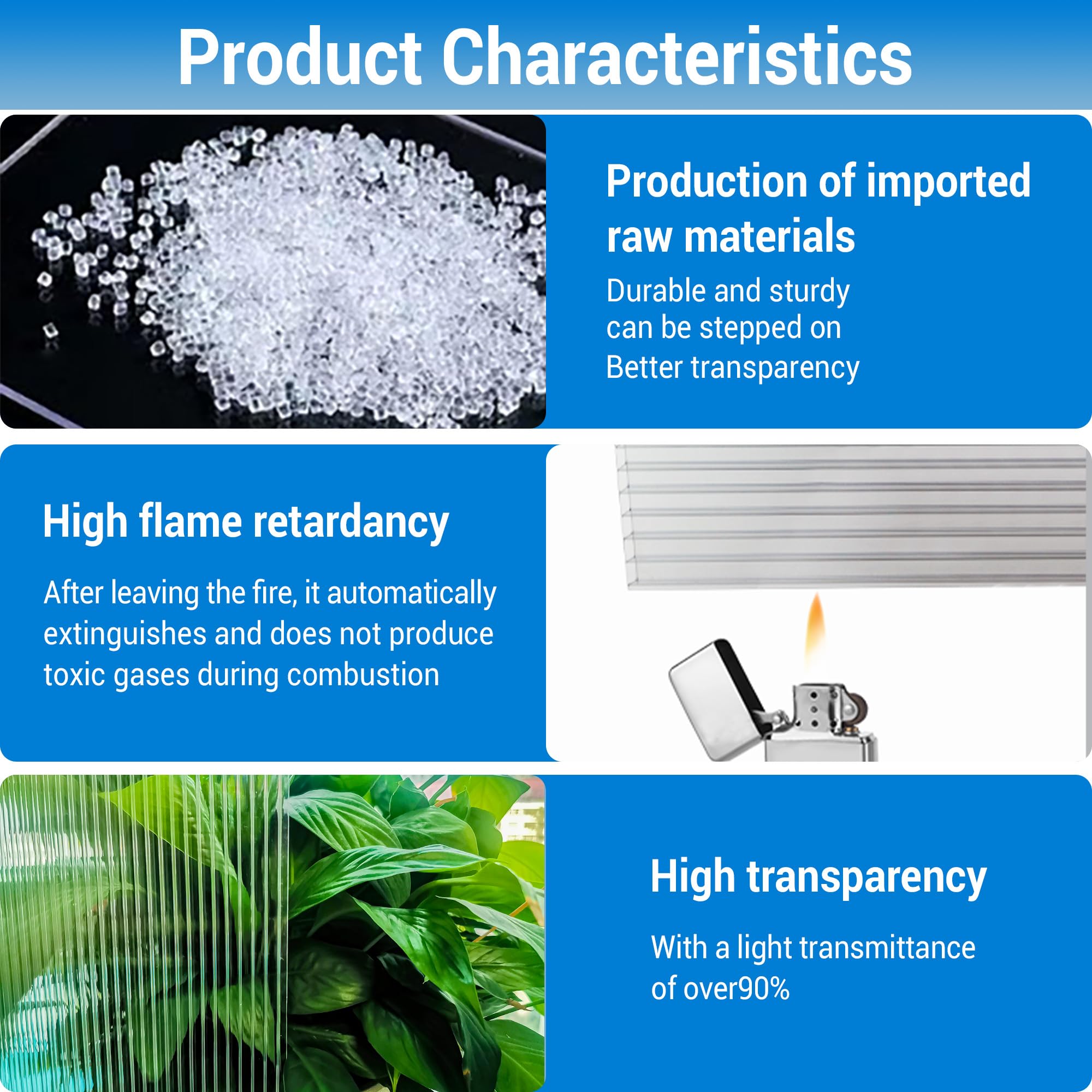 Premium Polycarbonate Greenhouse Panels 4'x2'x0.16