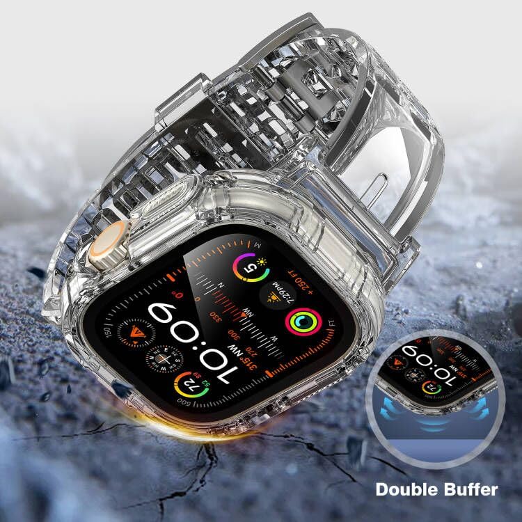 Premium Soft TPU Sport Band for Apple Watch Ultra 2 49mm - Sweat-Proof with Air Holes, Durable Crystal Clasp Replacement Strap for iWatch Ultra (Compatible with Women & Men) - Perfect for Workouts, Running & Daily Wear